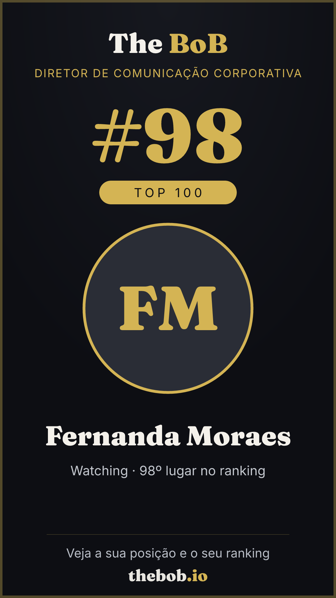 Selo The BoB · Fernanda Moraes