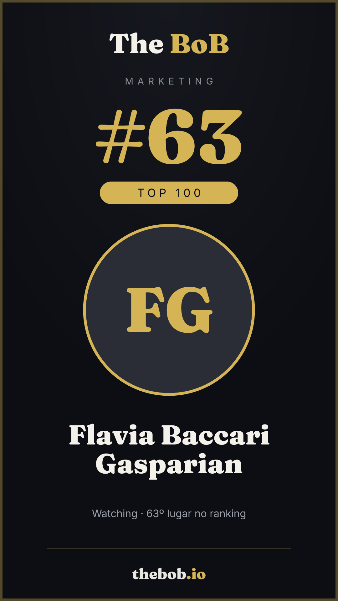 Selo The BoB · Flavia Baccari Gasparian