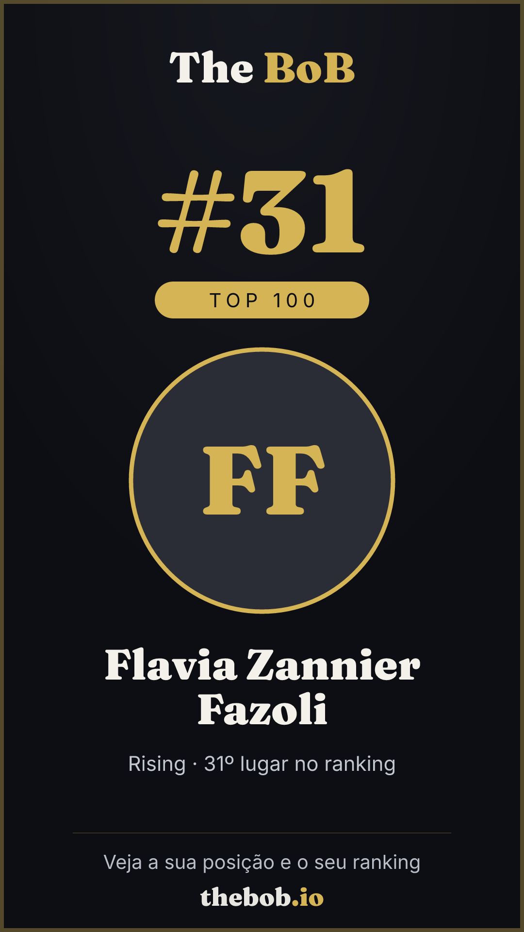 Selo The BoB · Flavia Zannier Fazoli