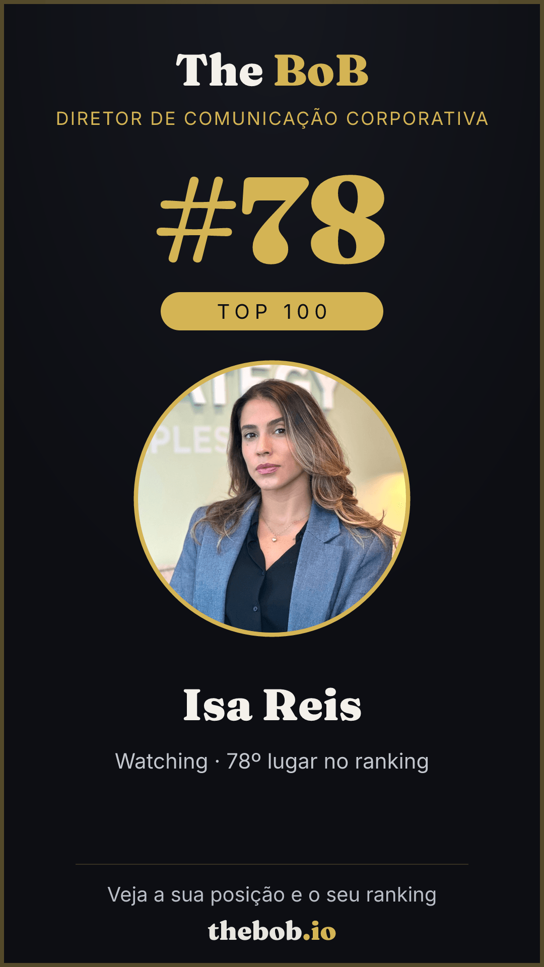 Selo The BoB · Isa Reis