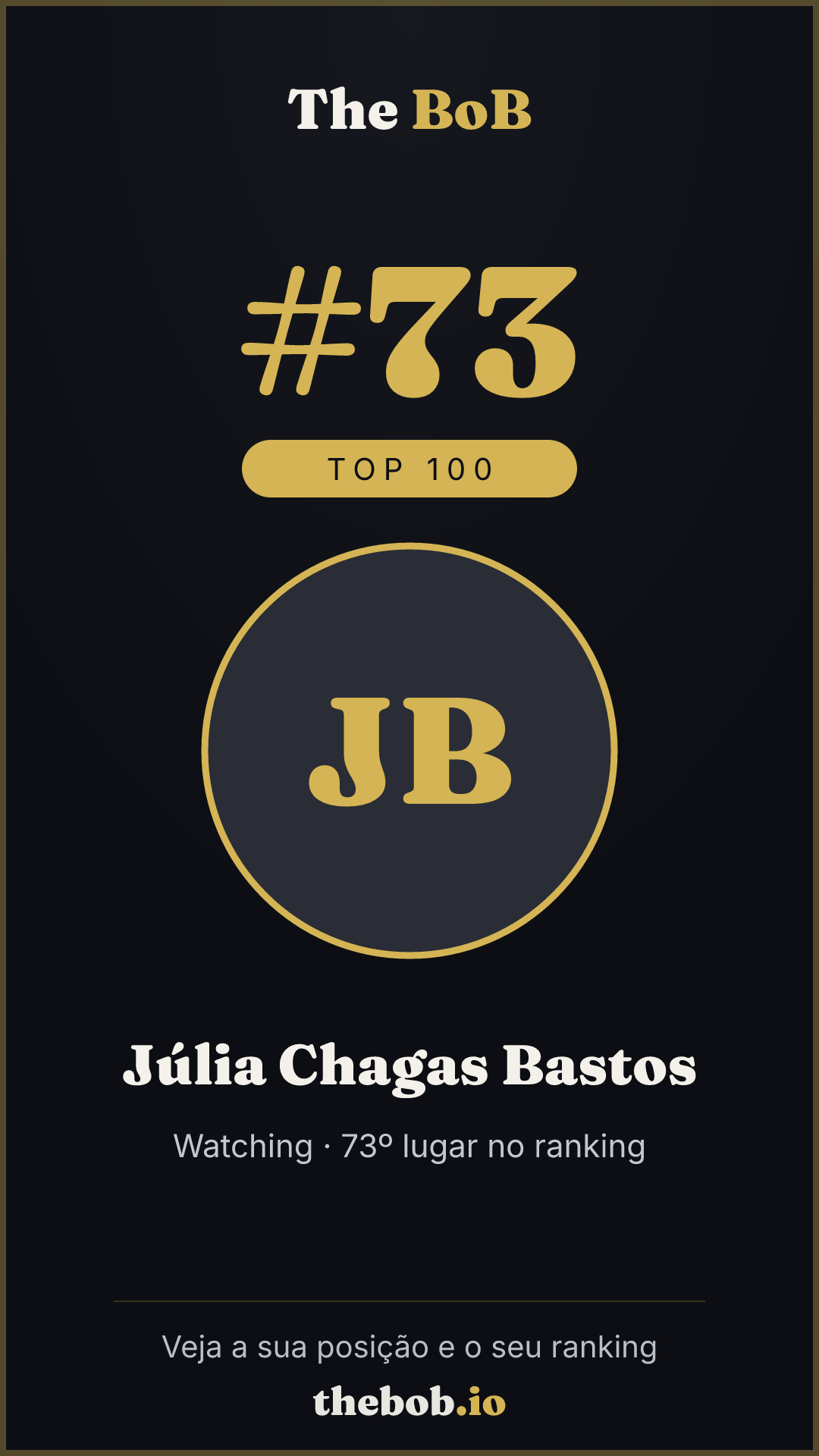 Selo The BoB · Júlia Chagas Bastos