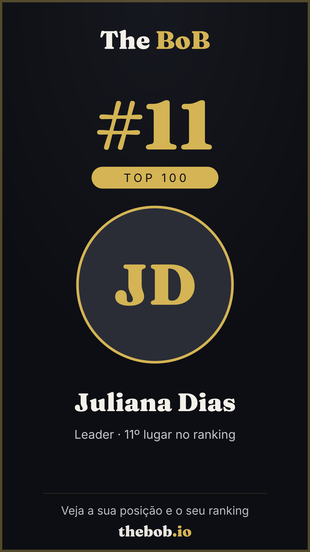 Selo The BoB · Juliana Dias