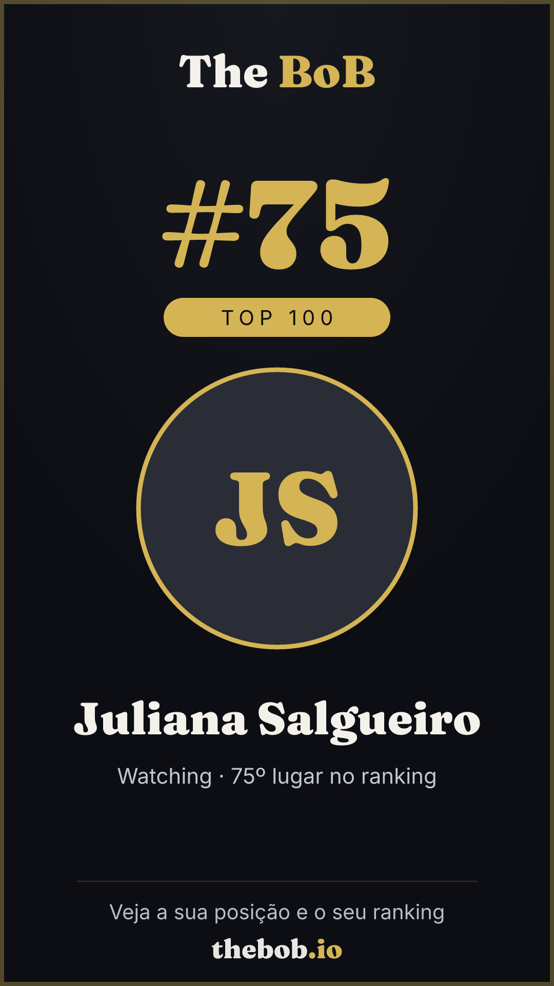 Selo The BoB · Juliana Salgueiro