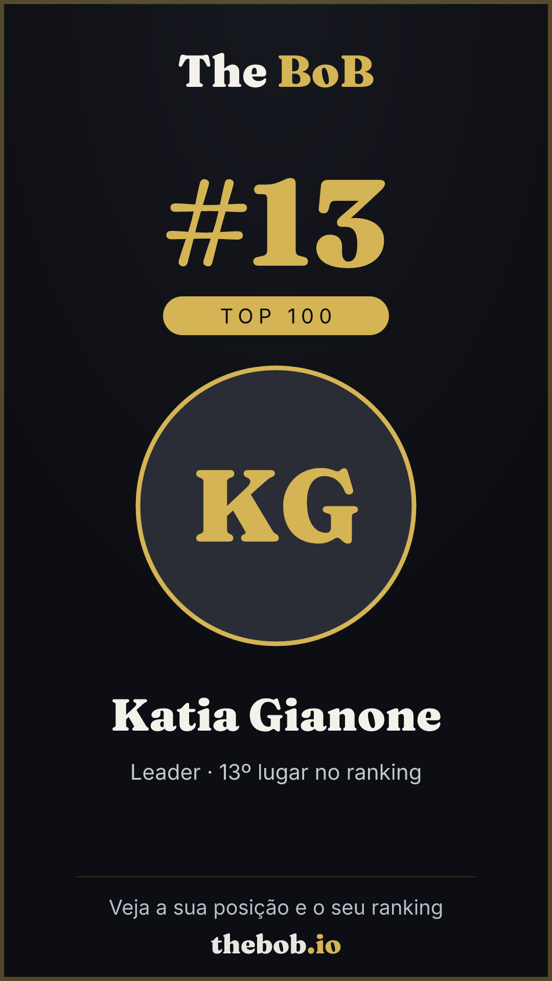 Selo The BoB · Katia Gianone