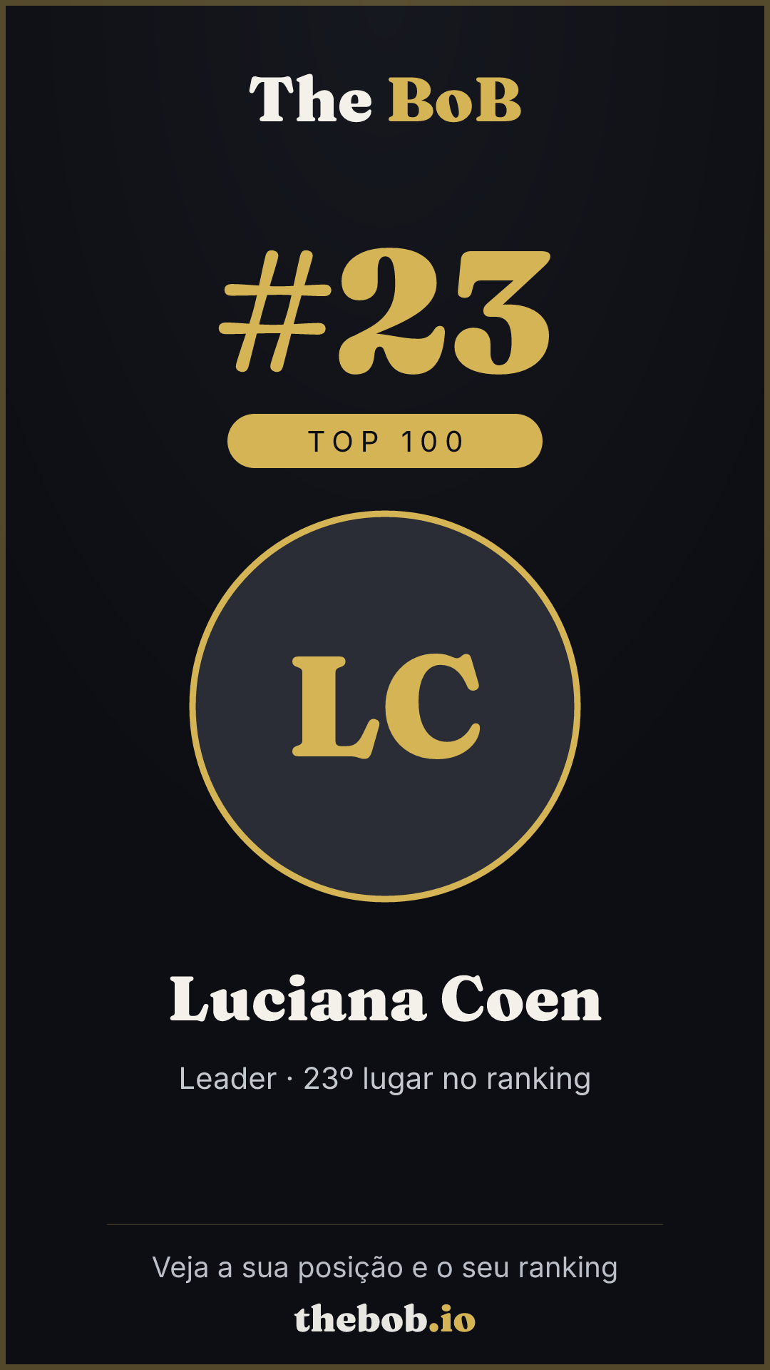 Selo The BoB · Luciana Coen