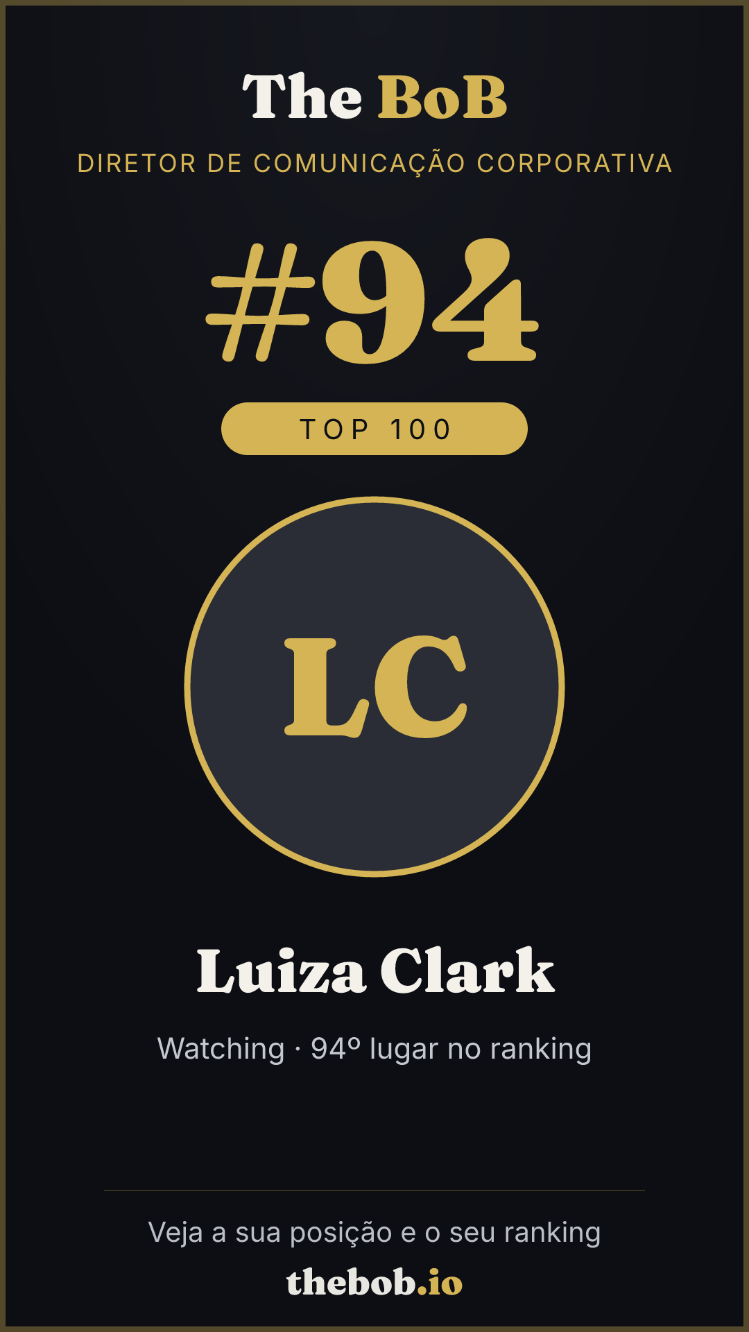 Selo The BoB · Luiza Clark