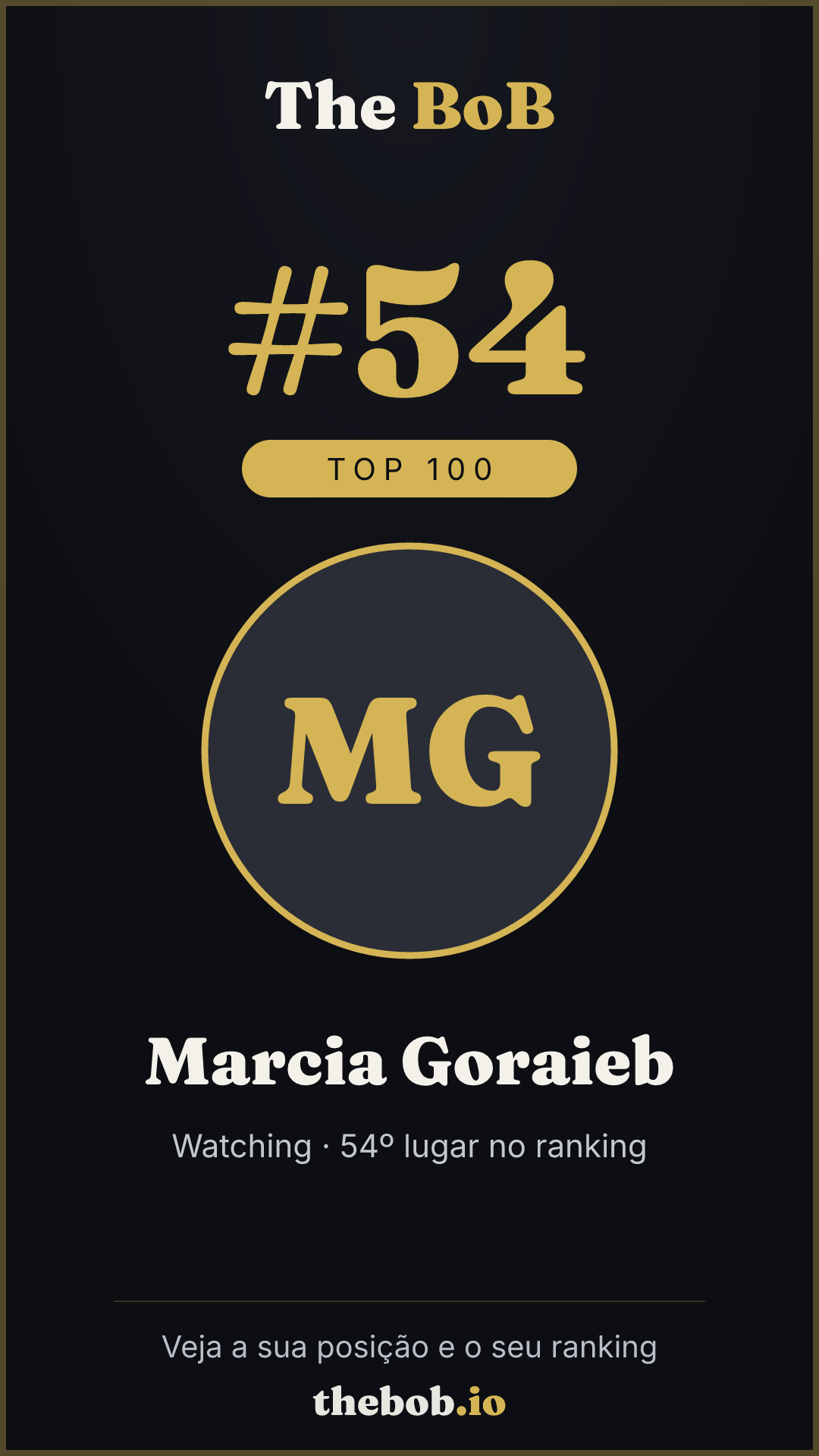Selo The BoB · Marcia Goraieb