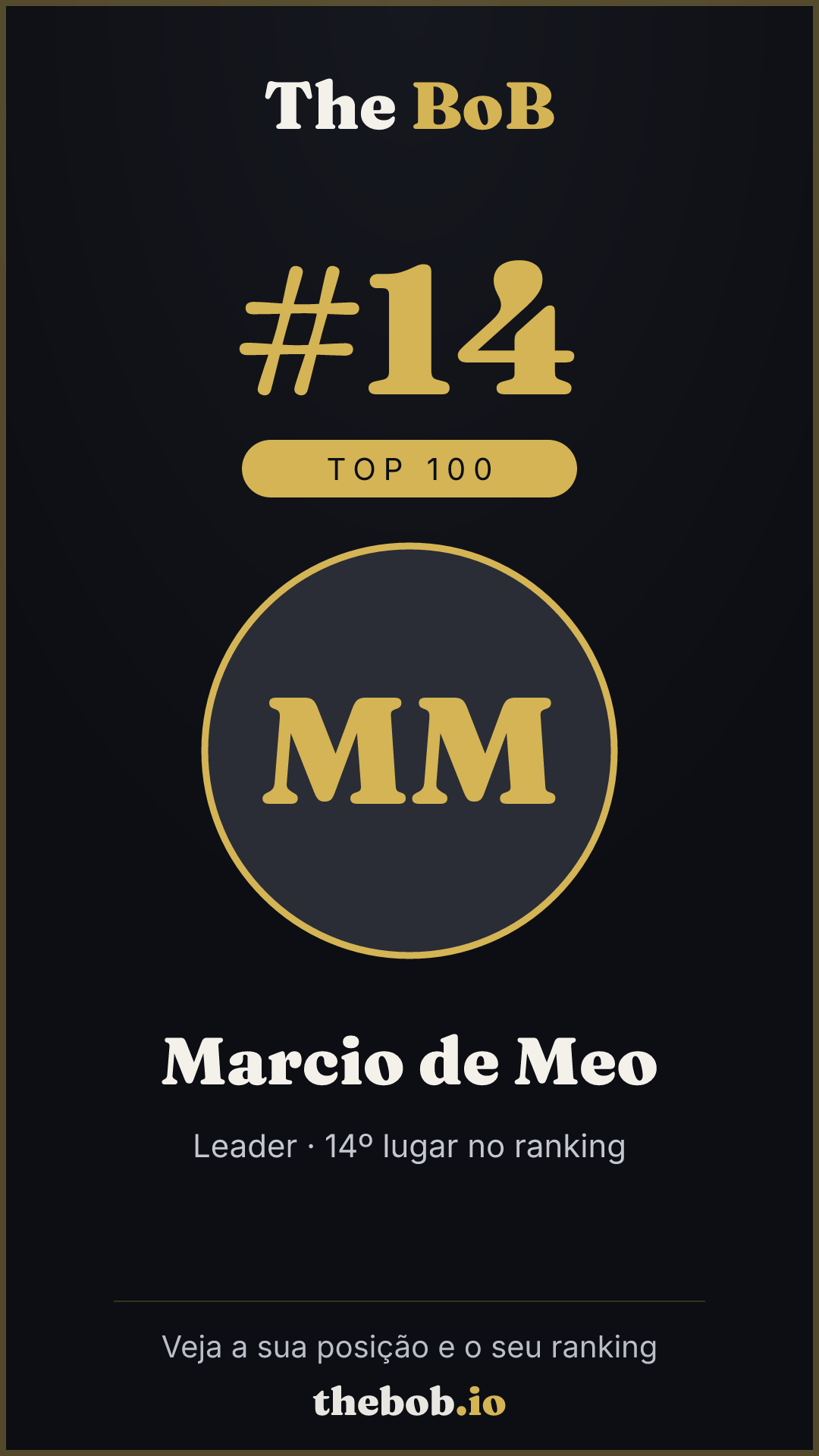 Selo The BoB · Marcio de Meo