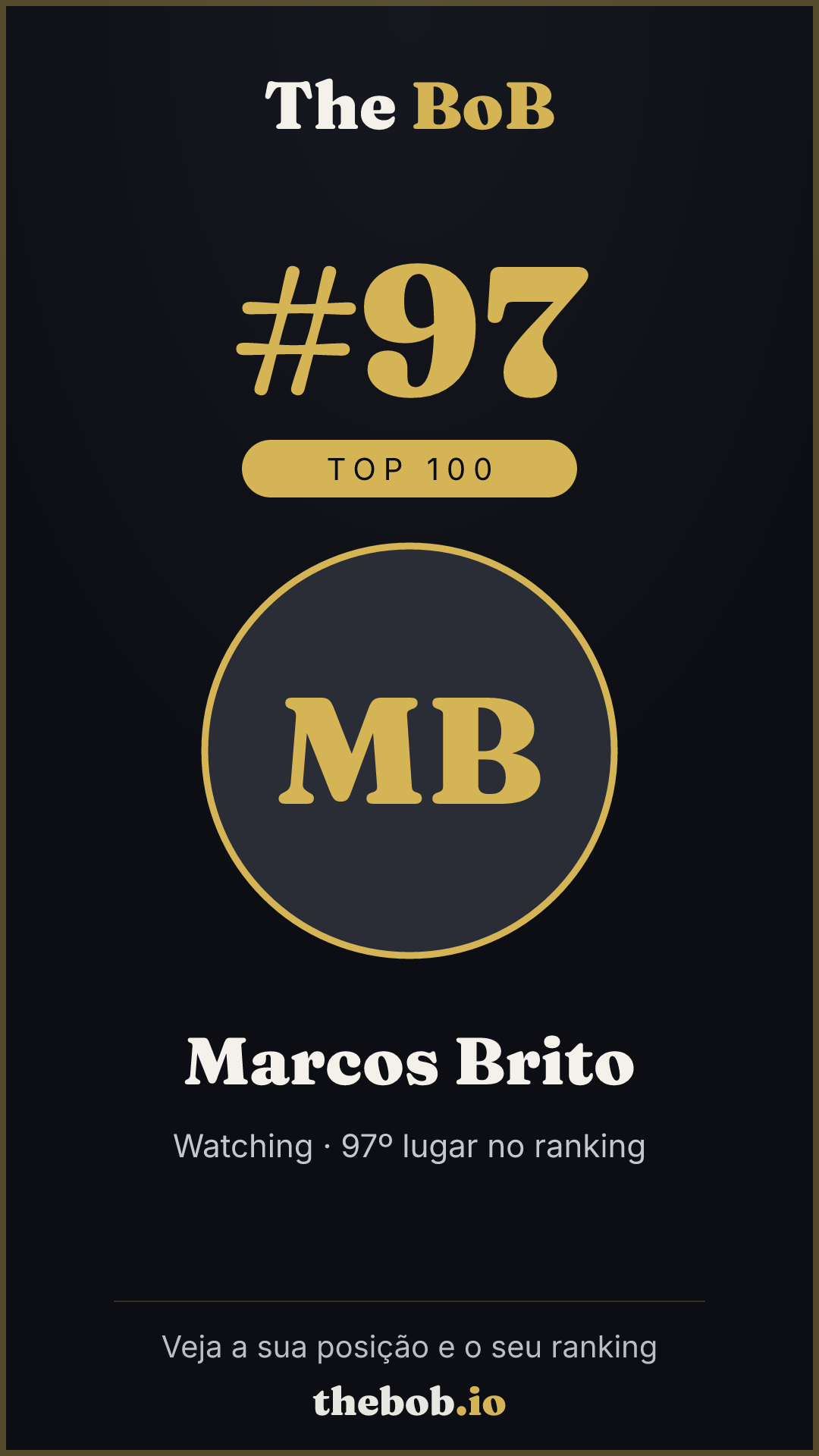 Selo The BoB · Marcos Brito