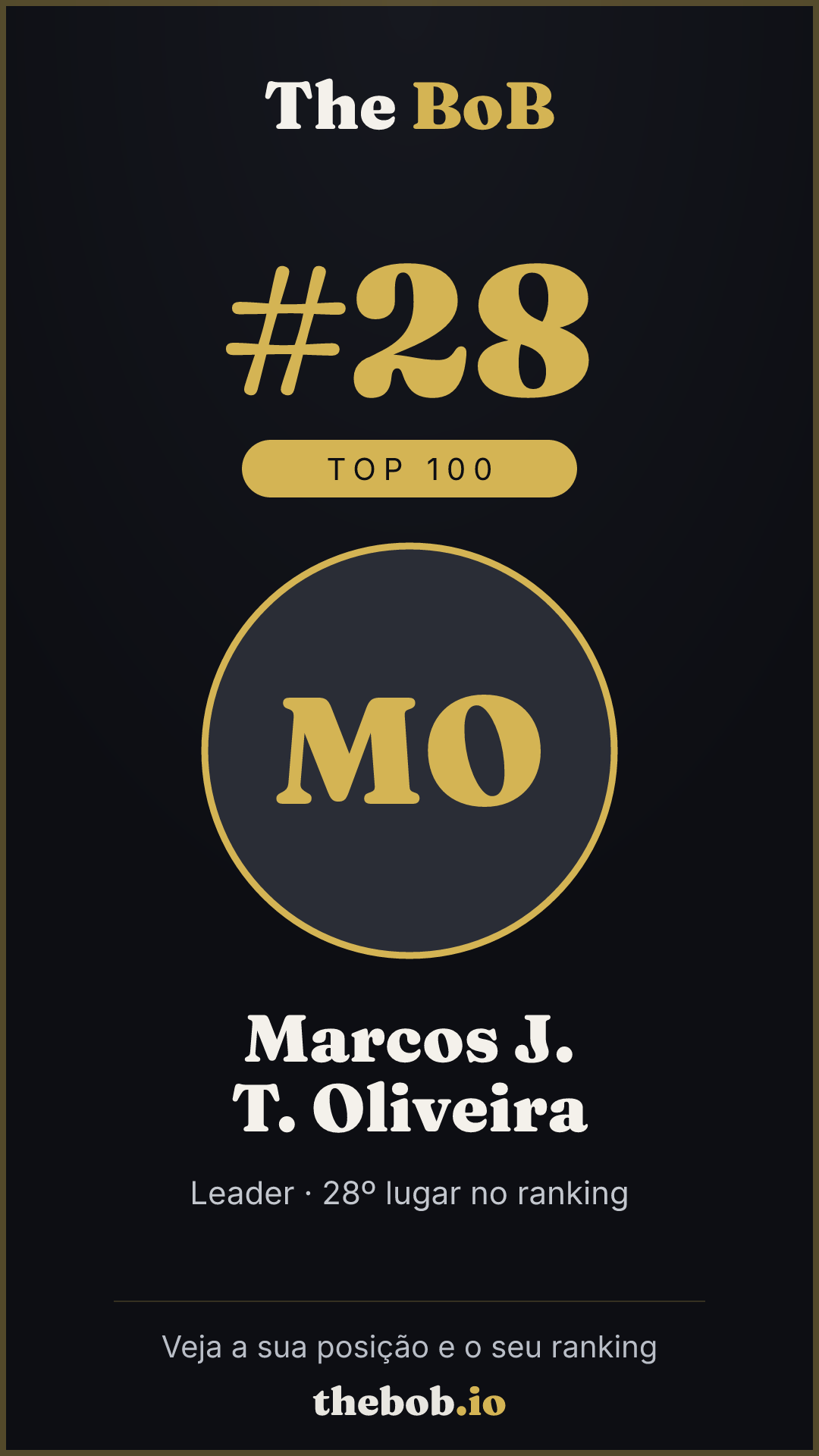 Selo The BoB · Marcos J. T. Oliveira
