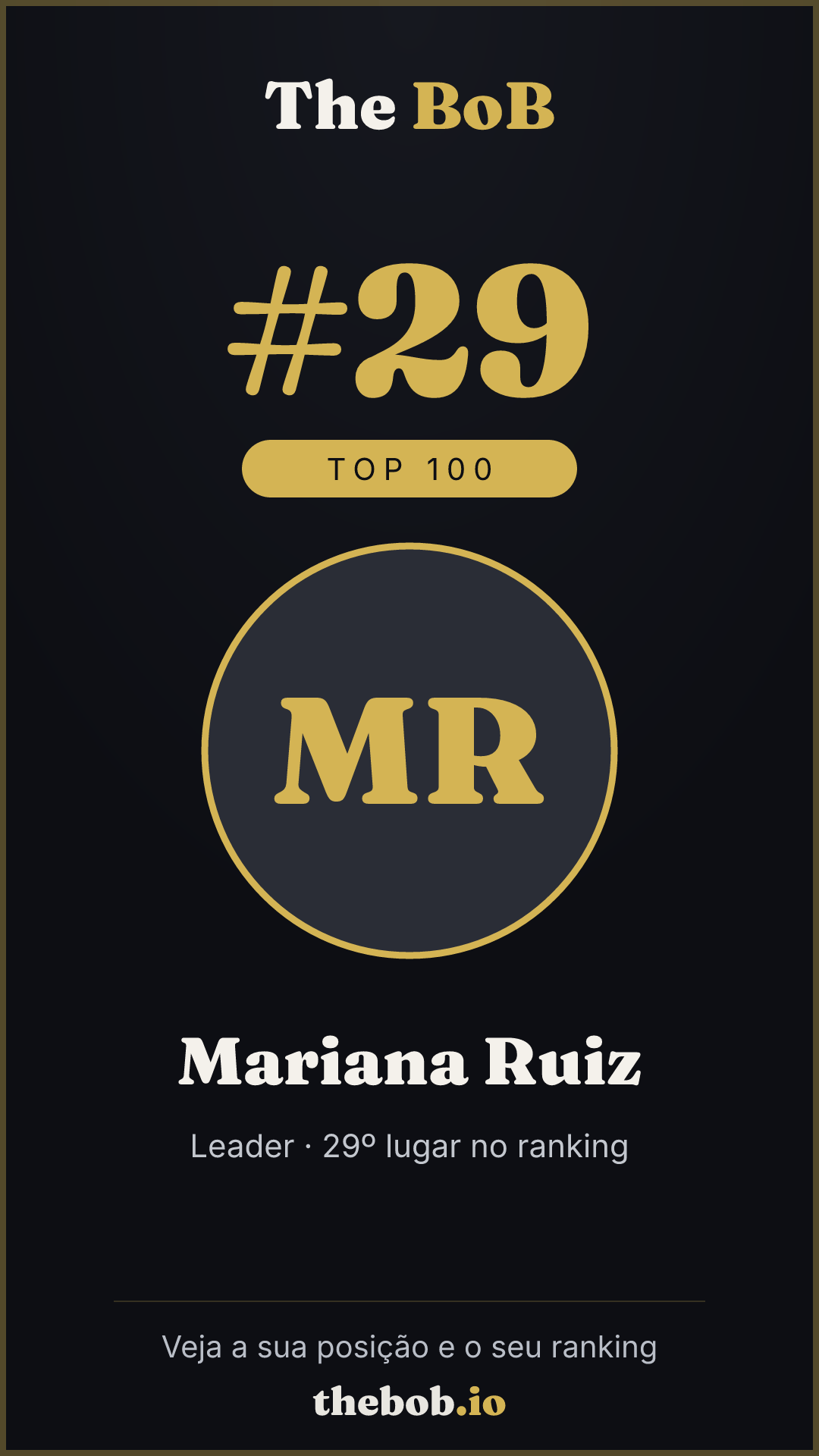 Selo The BoB · Mariana Ruiz