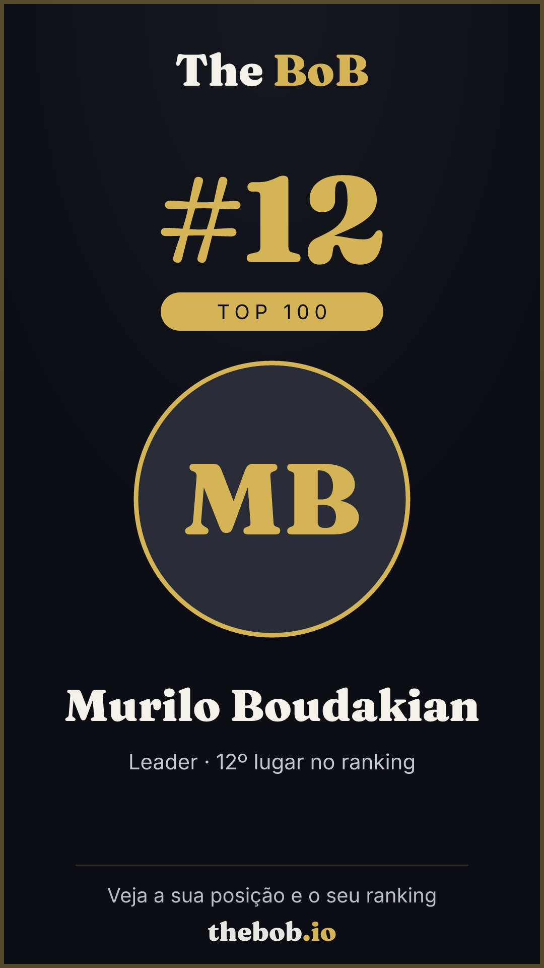 Selo The BoB · Murilo Boudakian