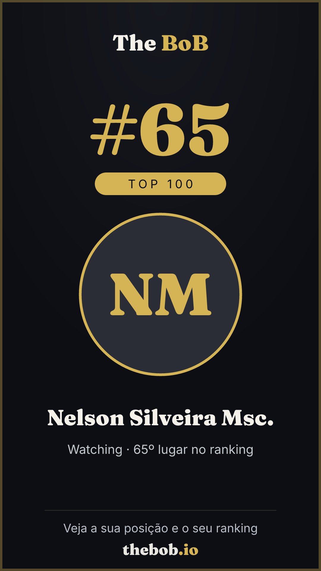 Selo The BoB · Nelson Silveira Msc.