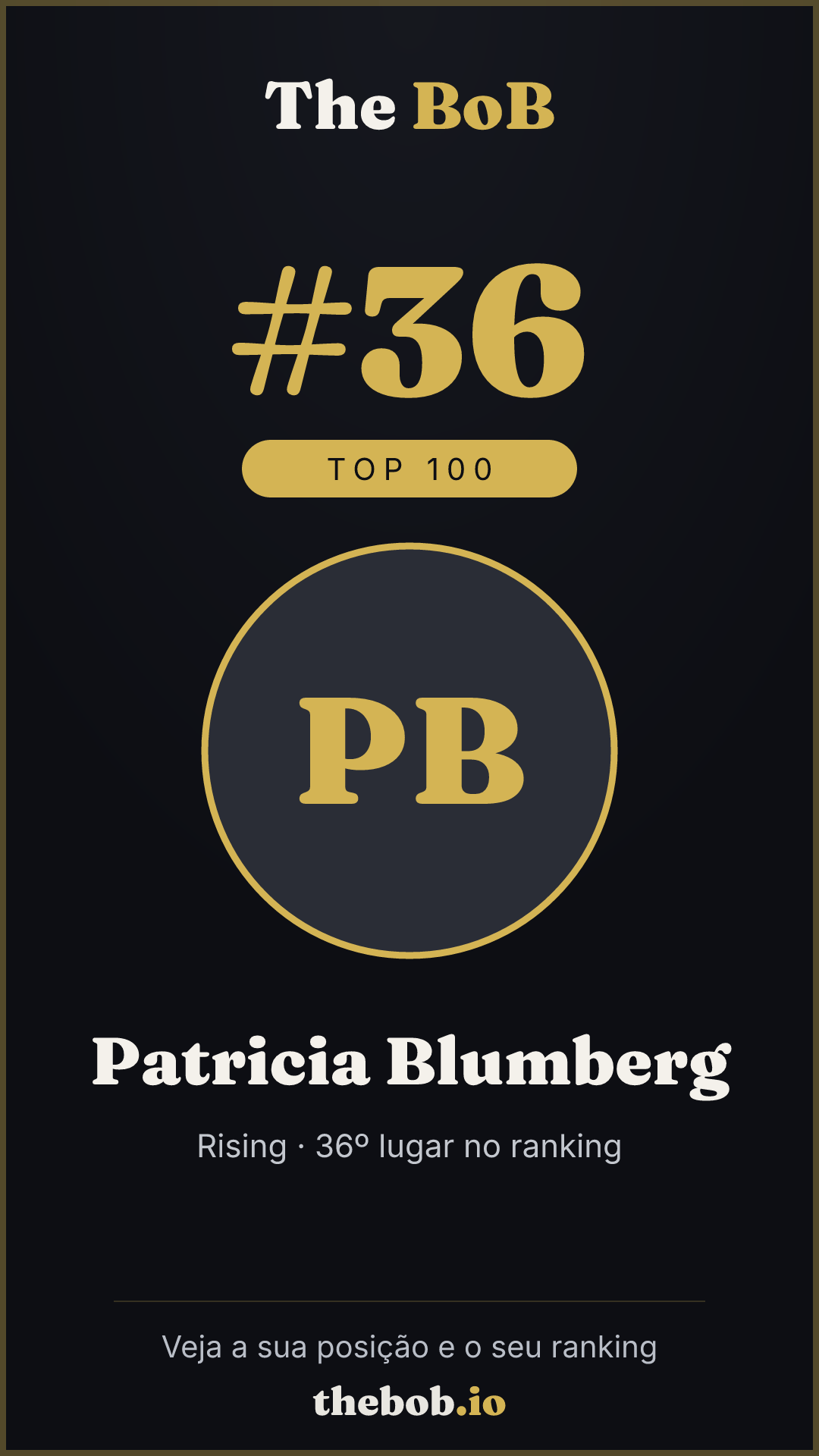 Selo The BoB · Patricia Blumberg