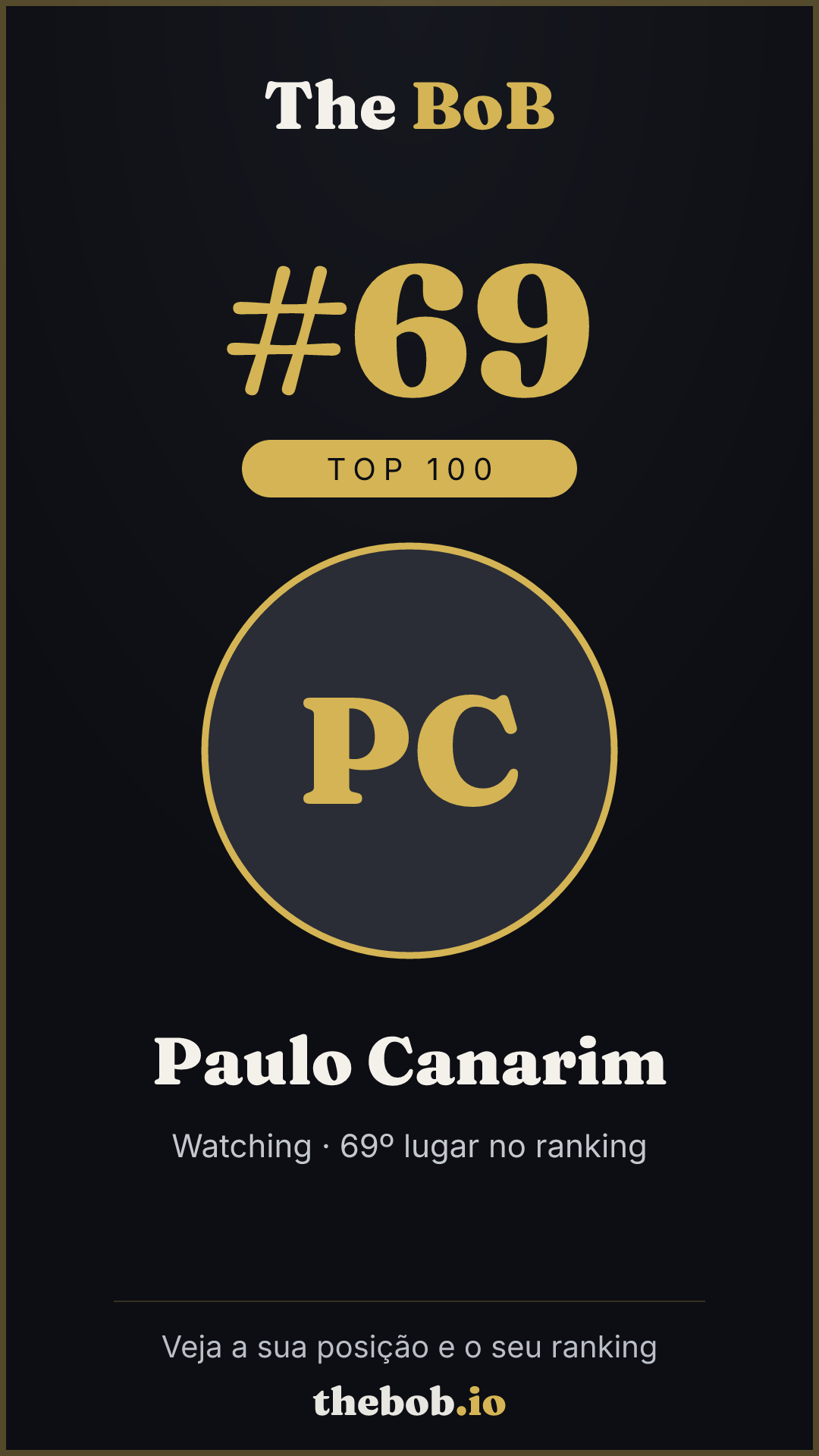 Selo The BoB · Paulo Canarim