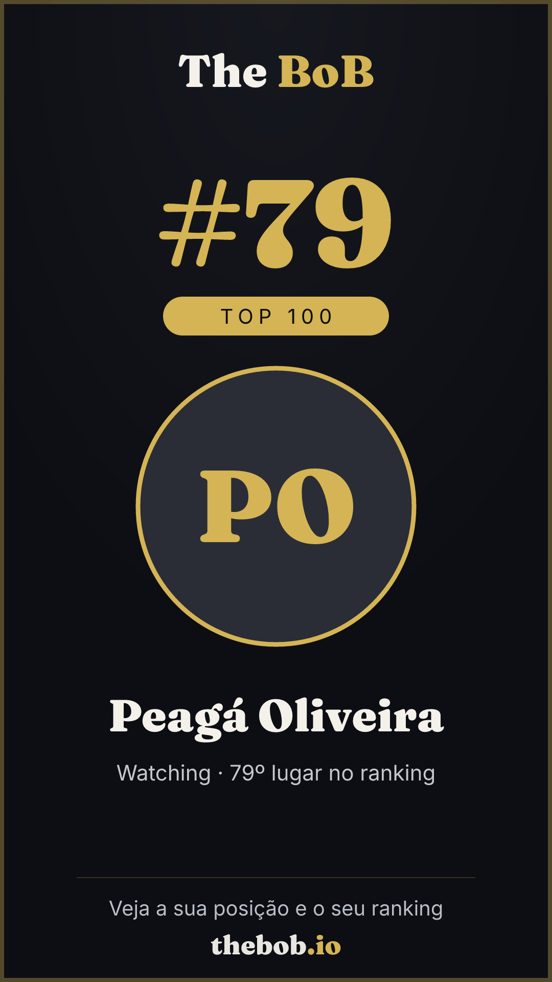 Selo The BoB · Peagá Oliveira