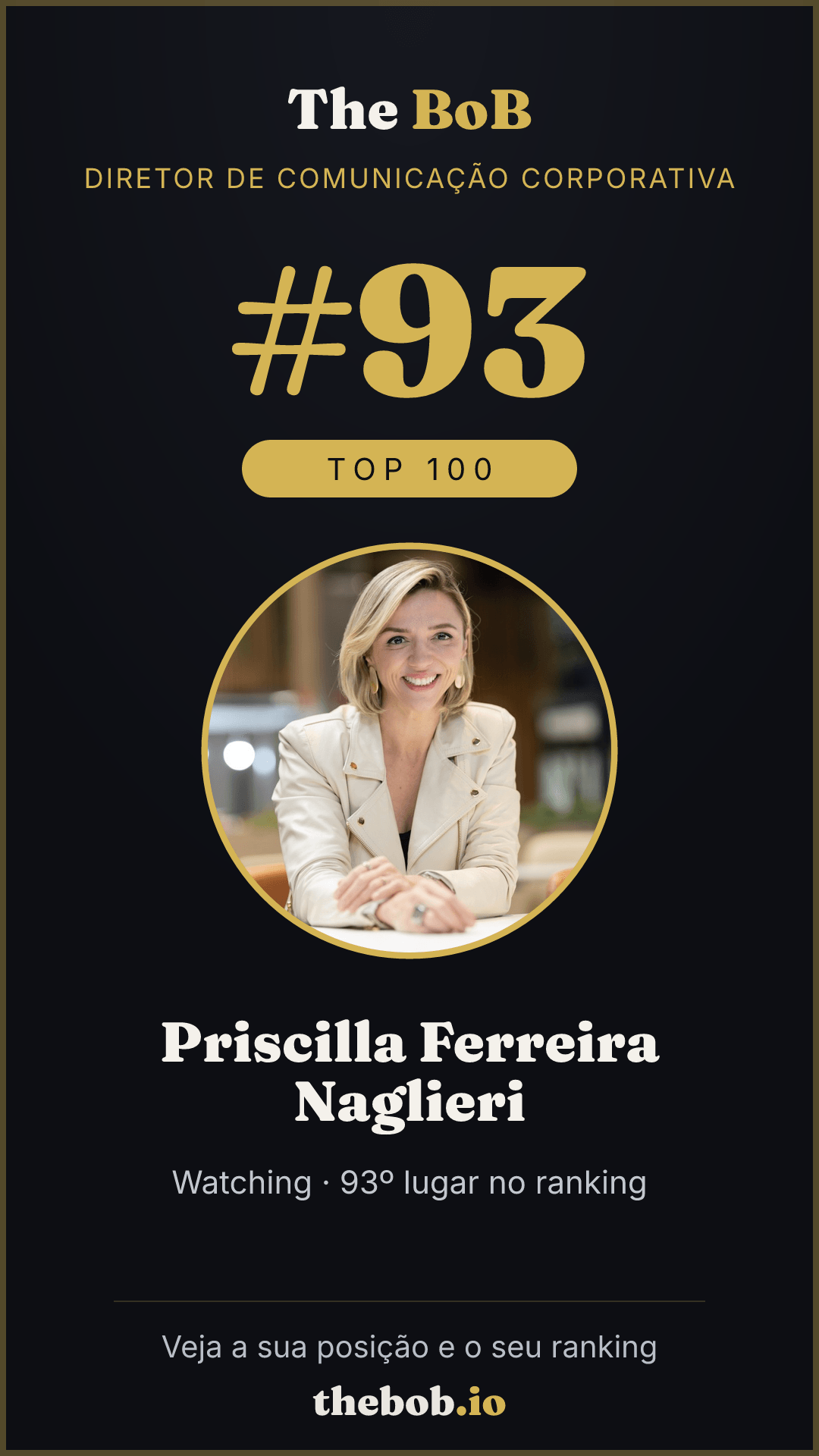 Selo The BoB · Priscilla Ferreira Naglieri