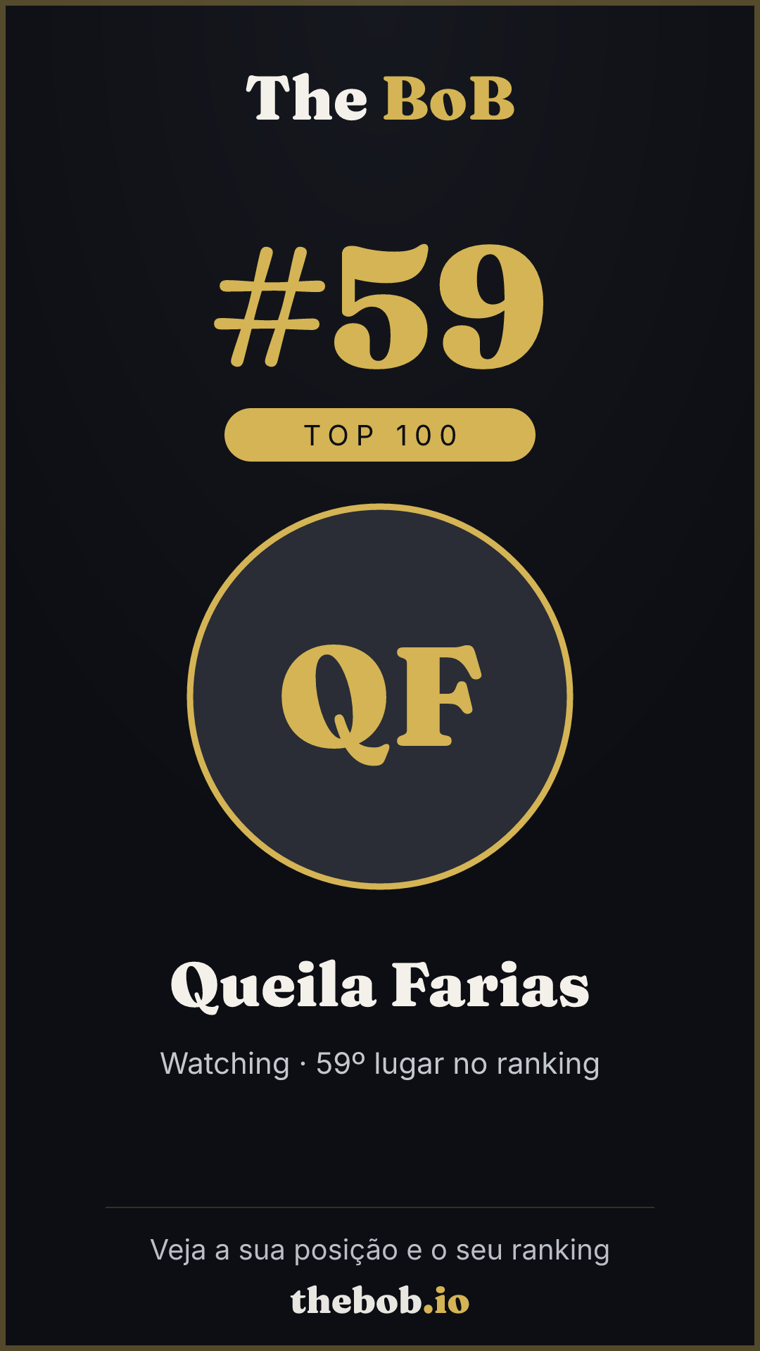 Selo The BoB · Queila Farias