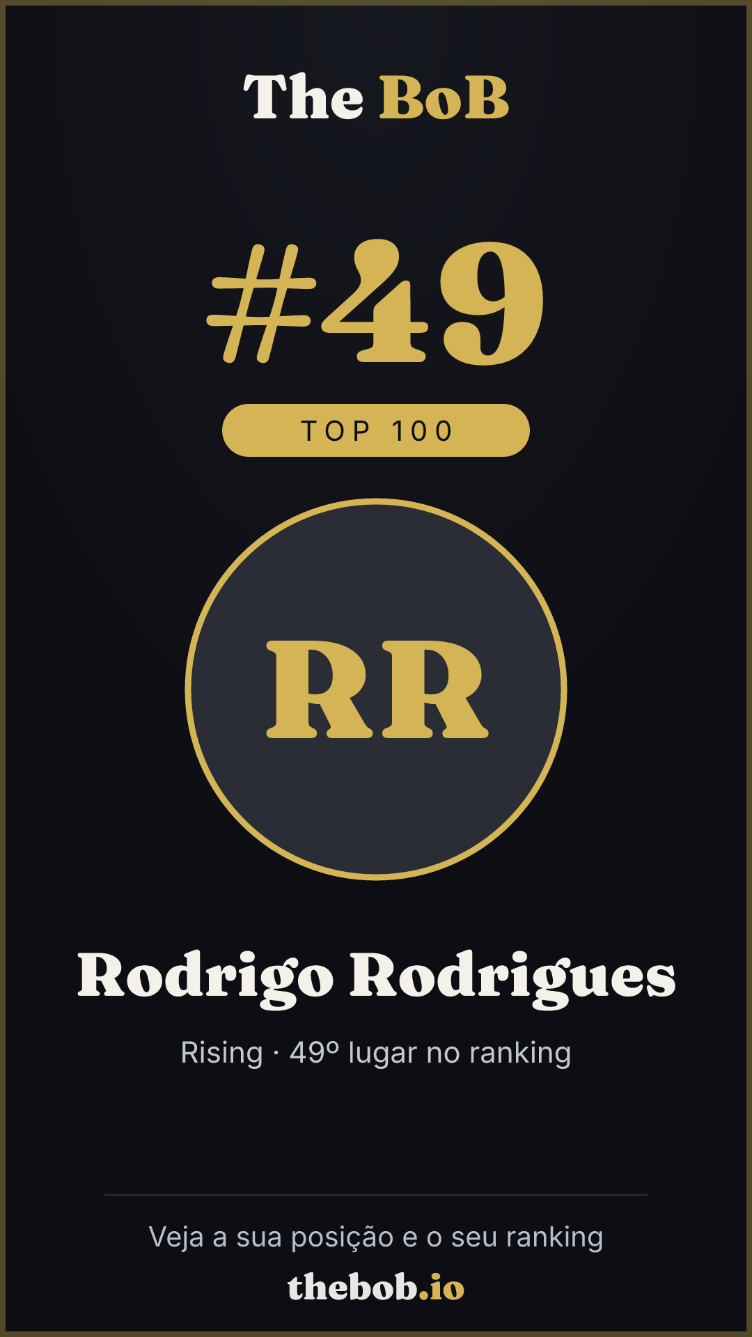 Selo The BoB · Rodrigo Rodrigues