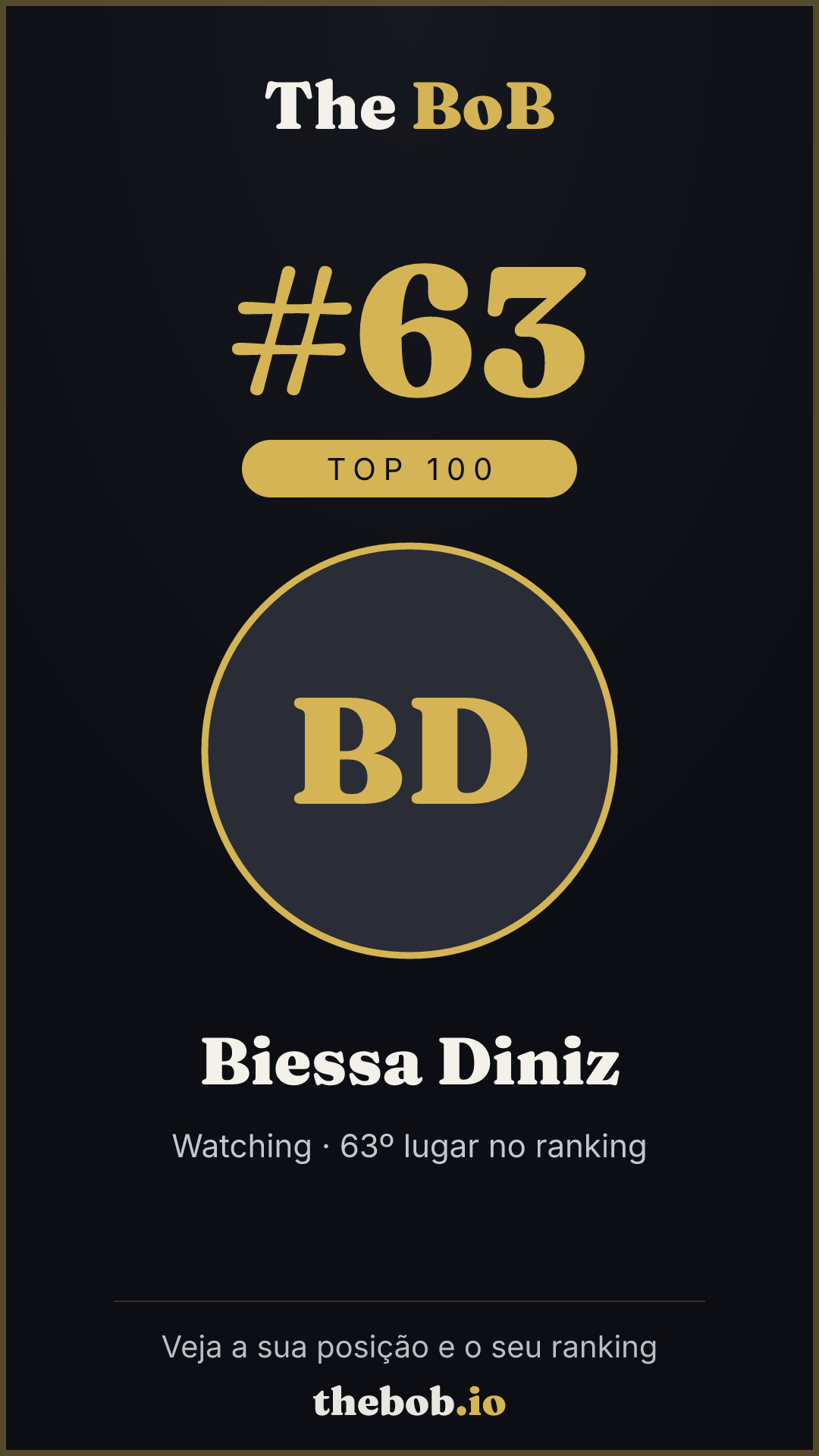 Selo The BoB · Biessa Diniz
