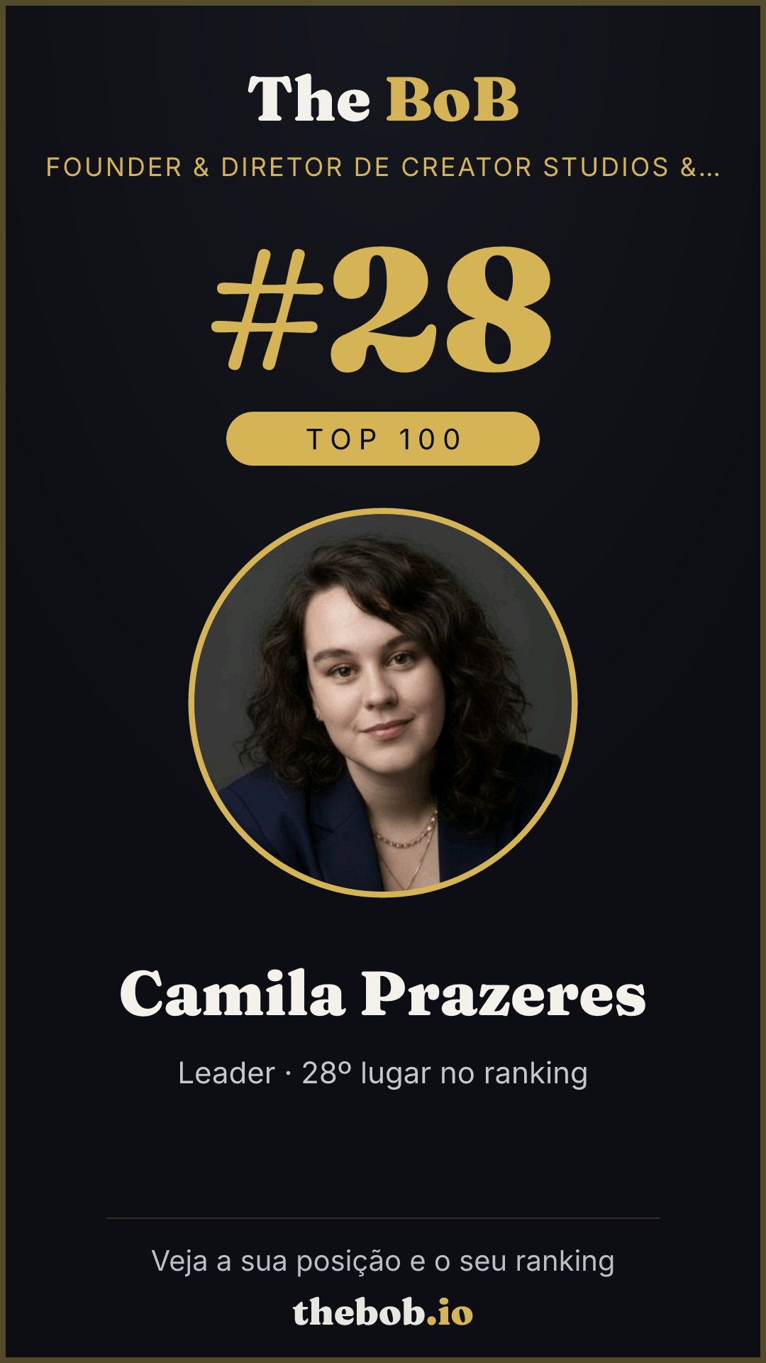 Selo The BoB · Camila Prazeres