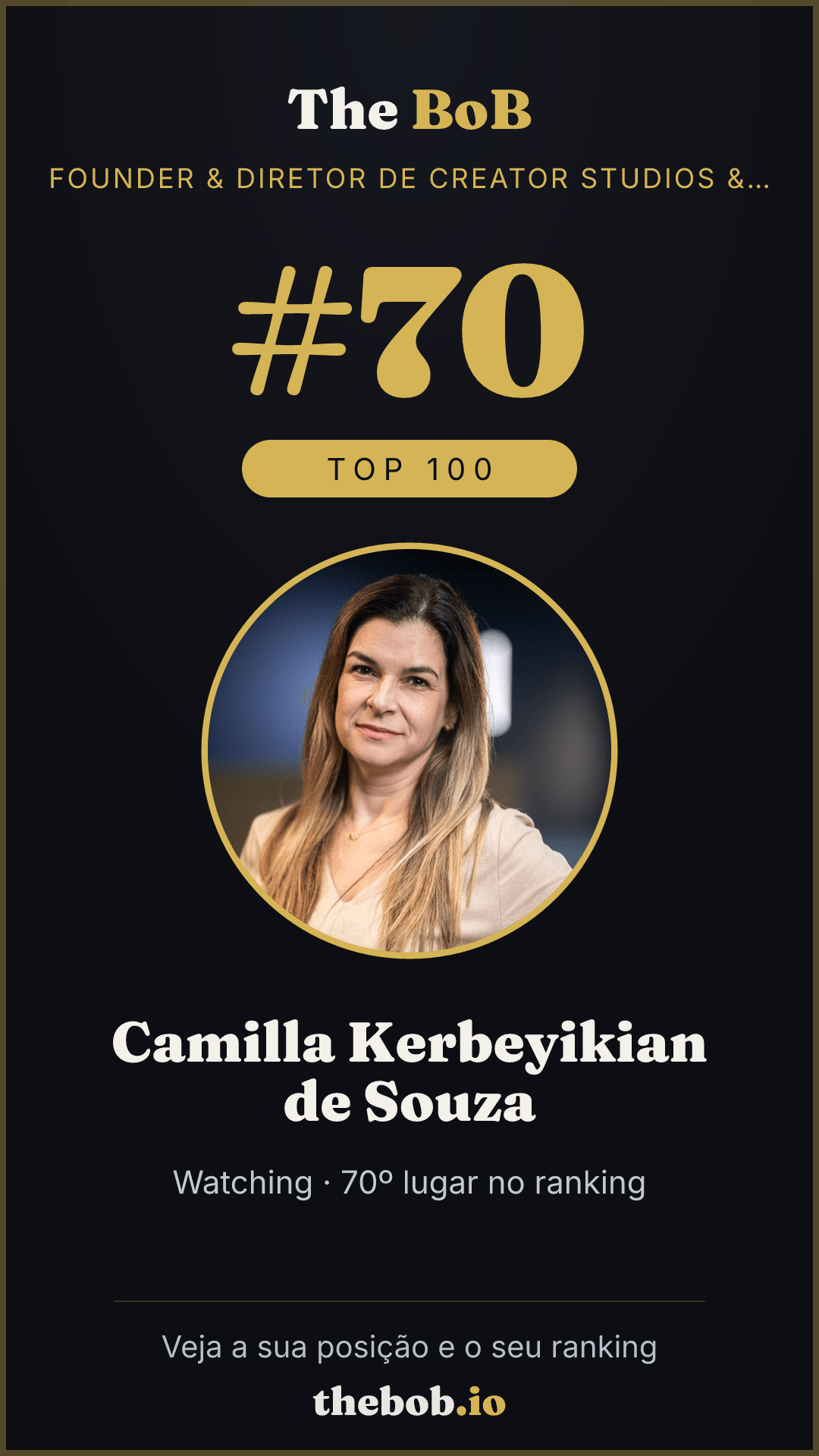 Selo The BoB · Camilla Kerbeyikian de Souza