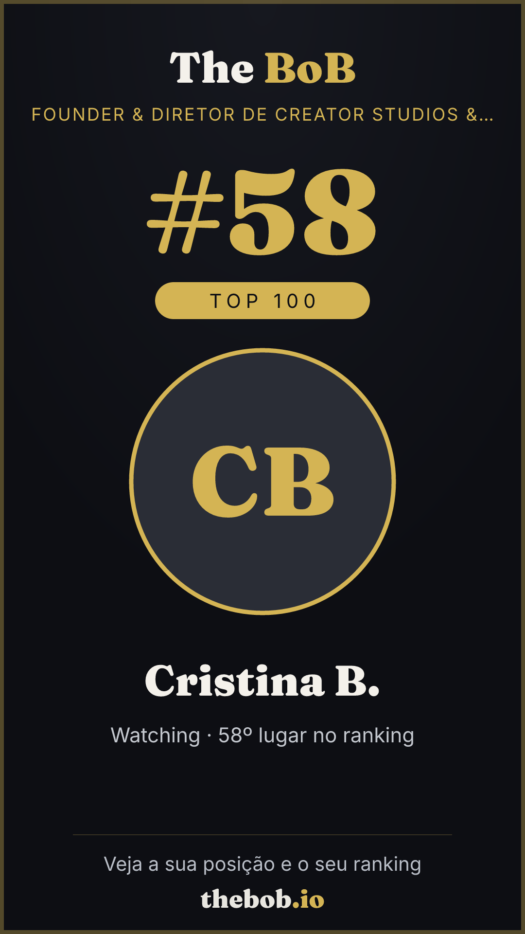 Selo The BoB · Cristina B.