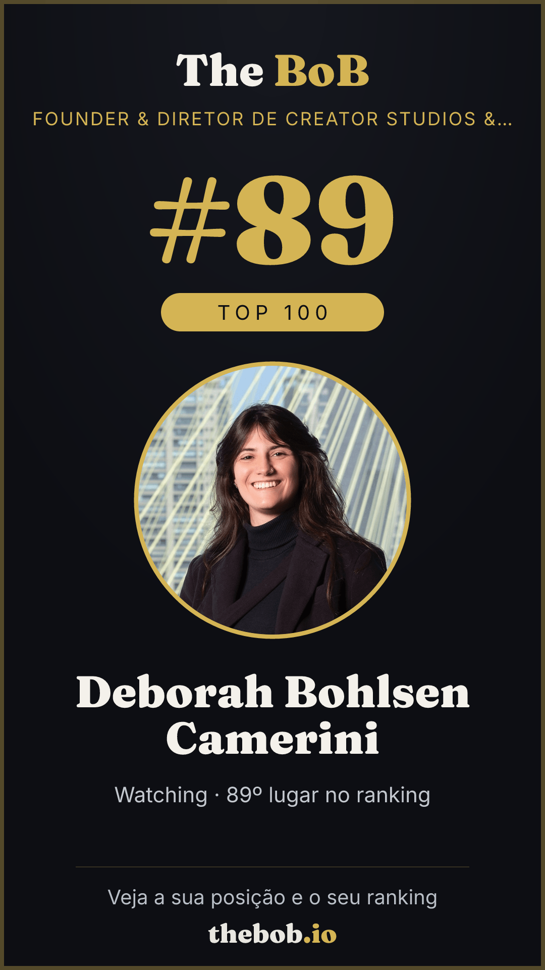 Selo The BoB · Deborah Bohlsen Camerini