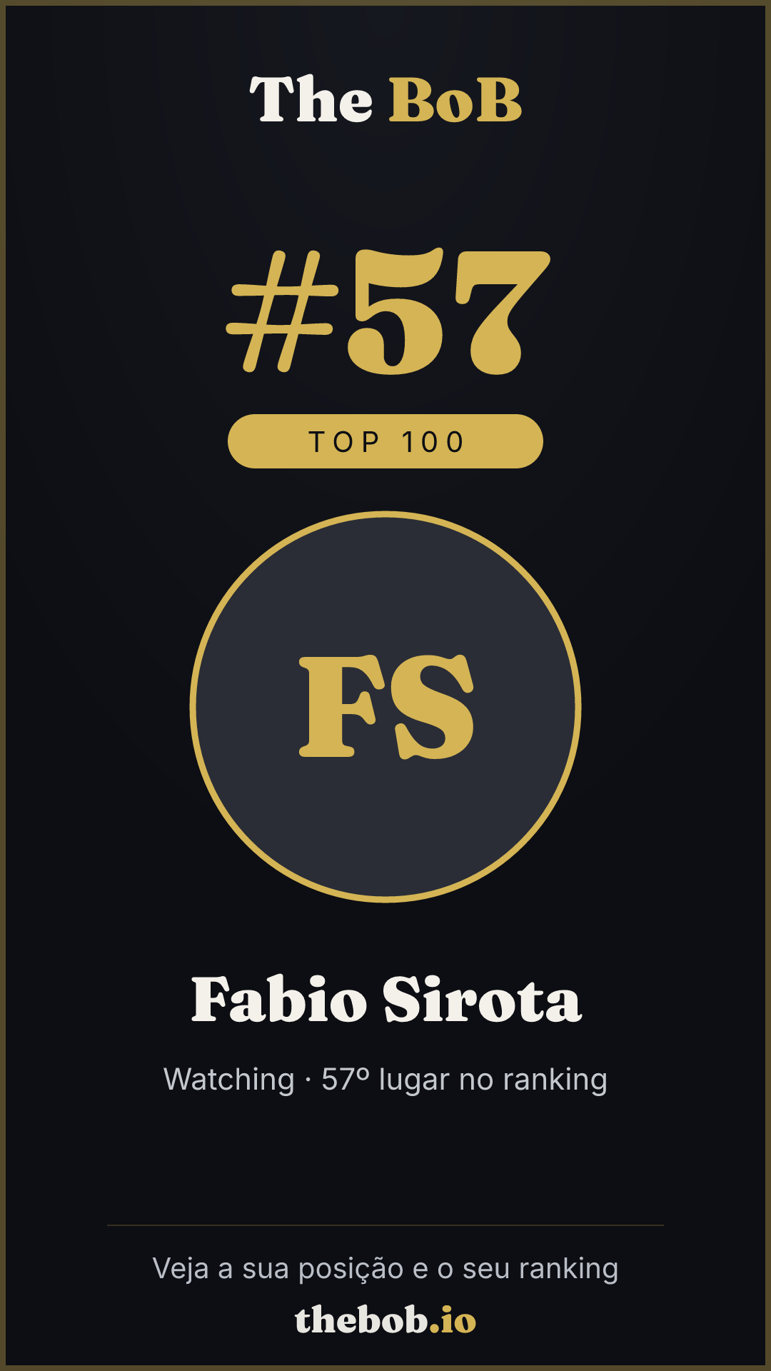 Selo The BoB · Fabio Sirota