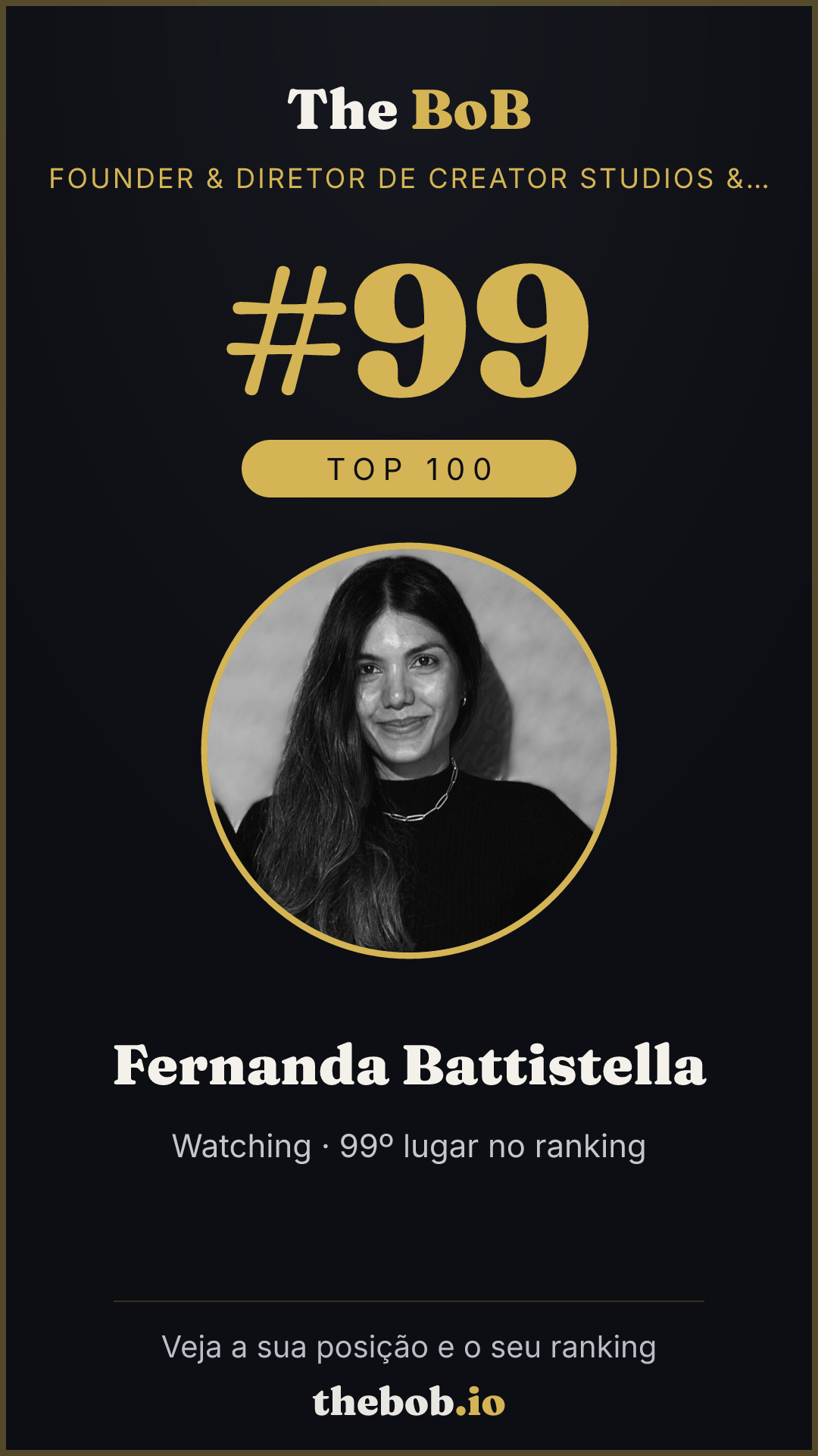 Selo The BoB · Fernanda Battistella