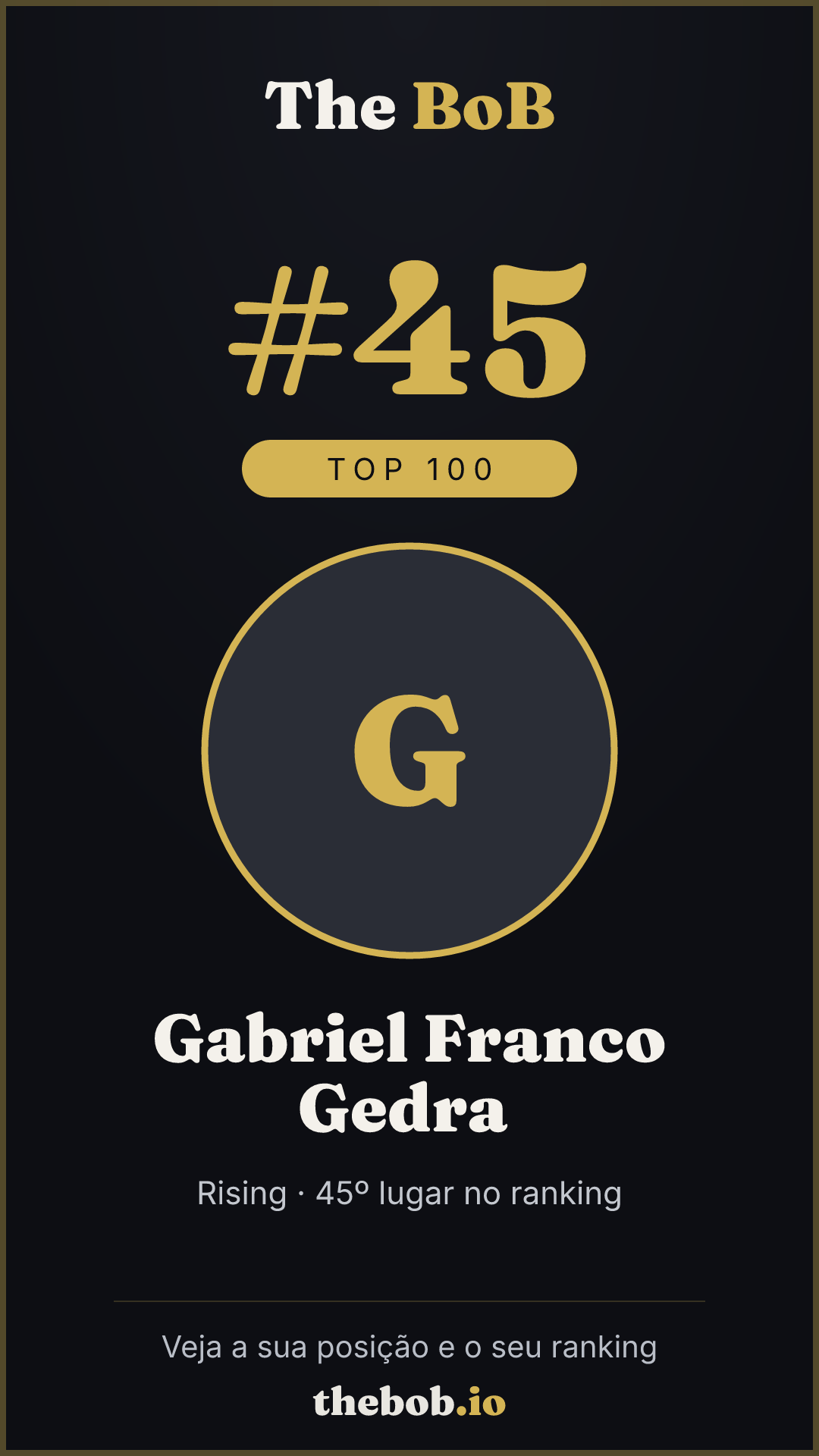 Selo The BoB · Gabriel Franco Gedra ️‍