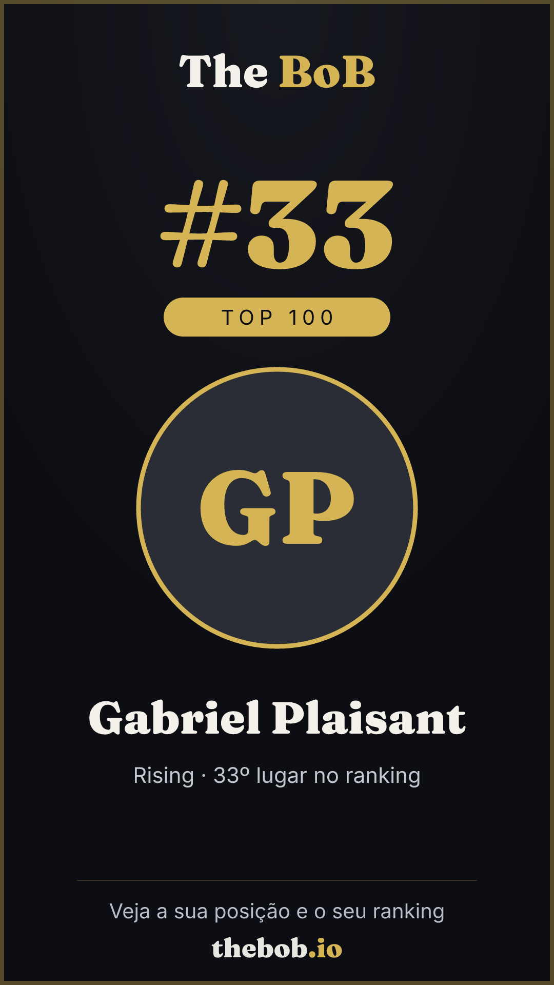 Selo The BoB · Gabriel Plaisant
