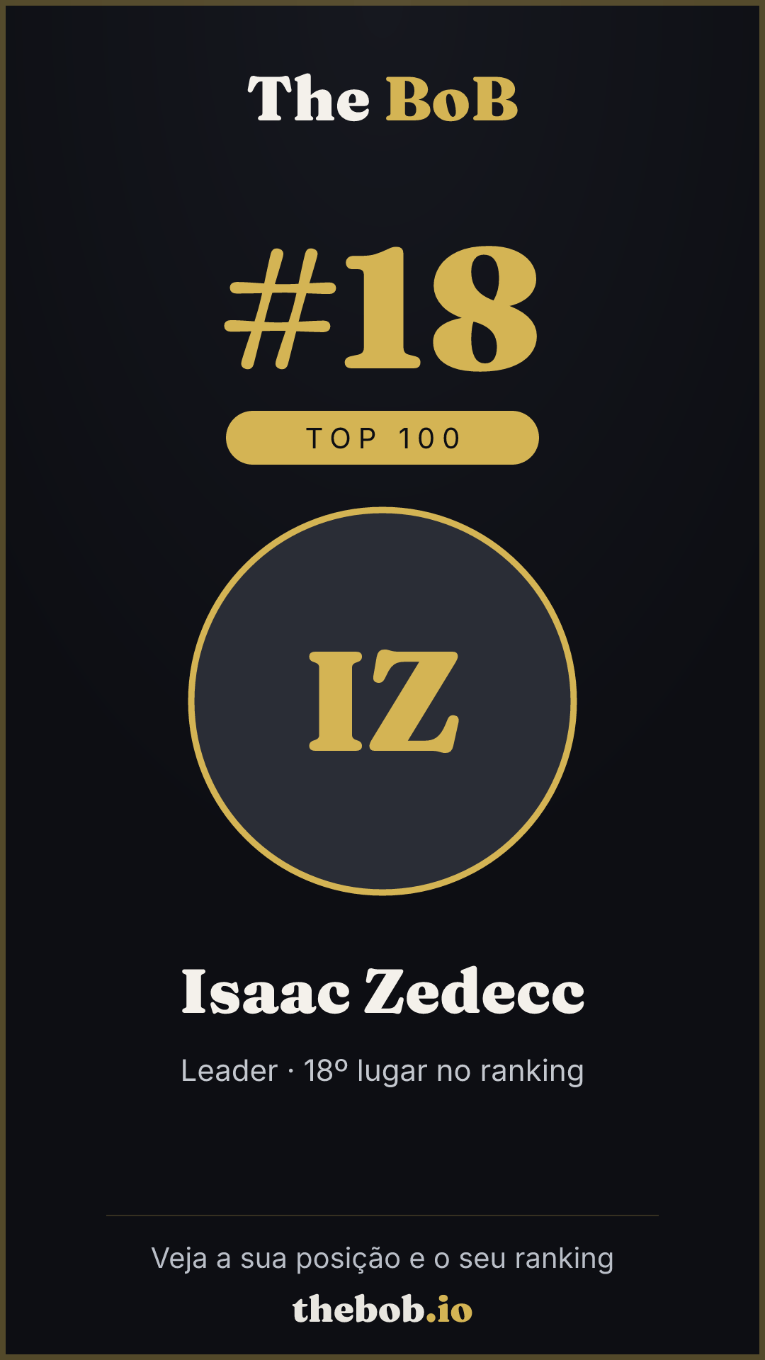 Selo The BoB · Isaac Zedecc