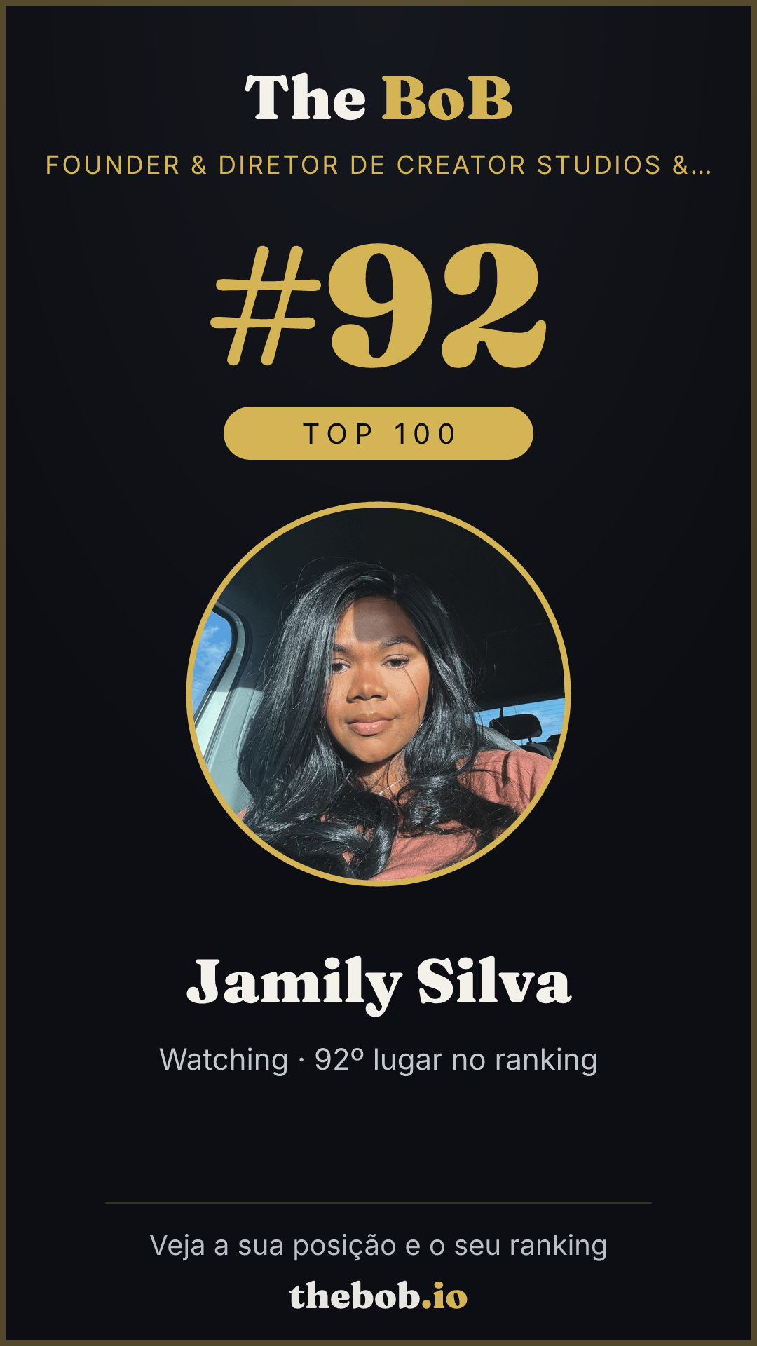 Selo The BoB · Jamily Silva