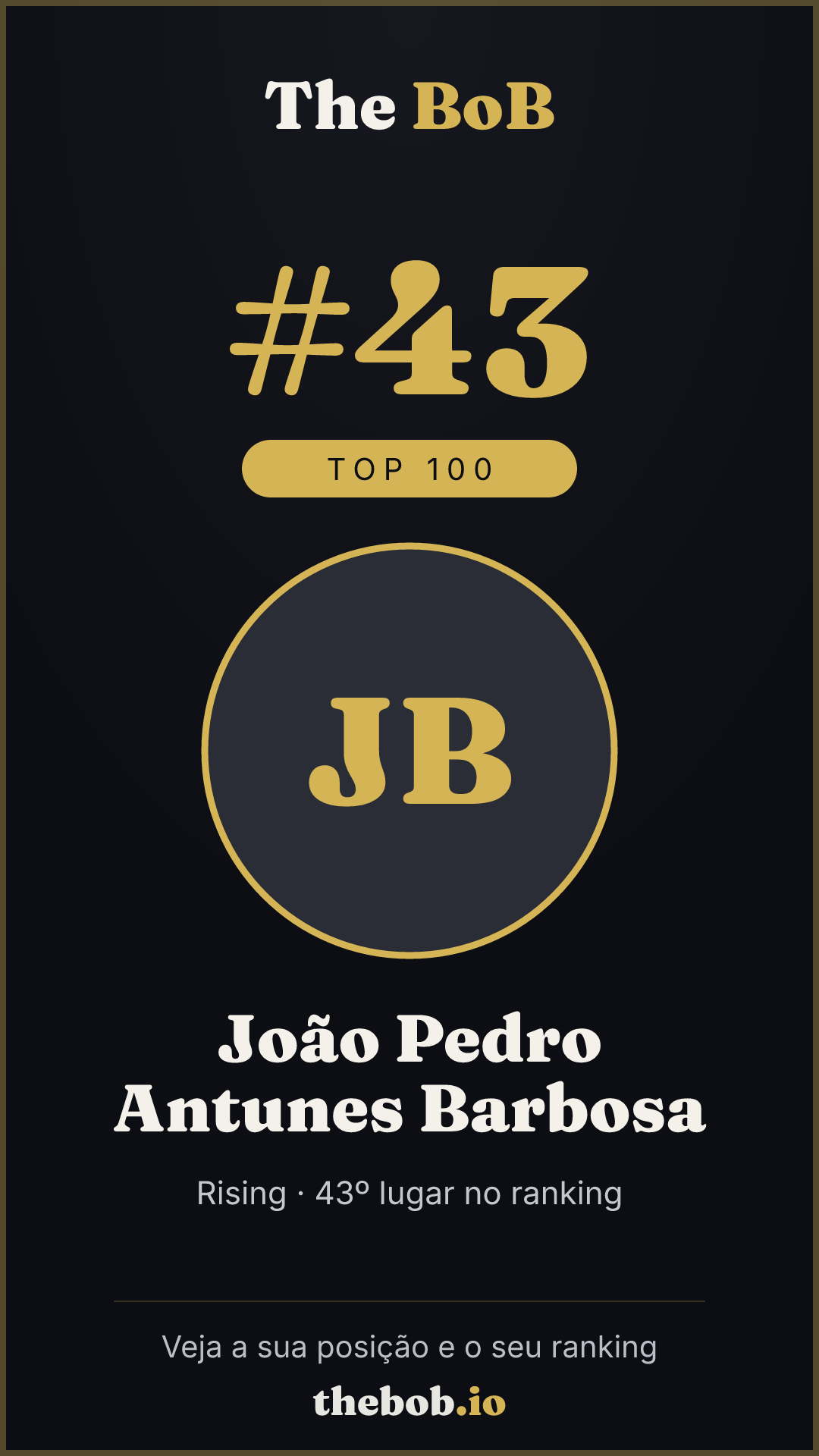 Selo The BoB · João Pedro Antunes Barbosa