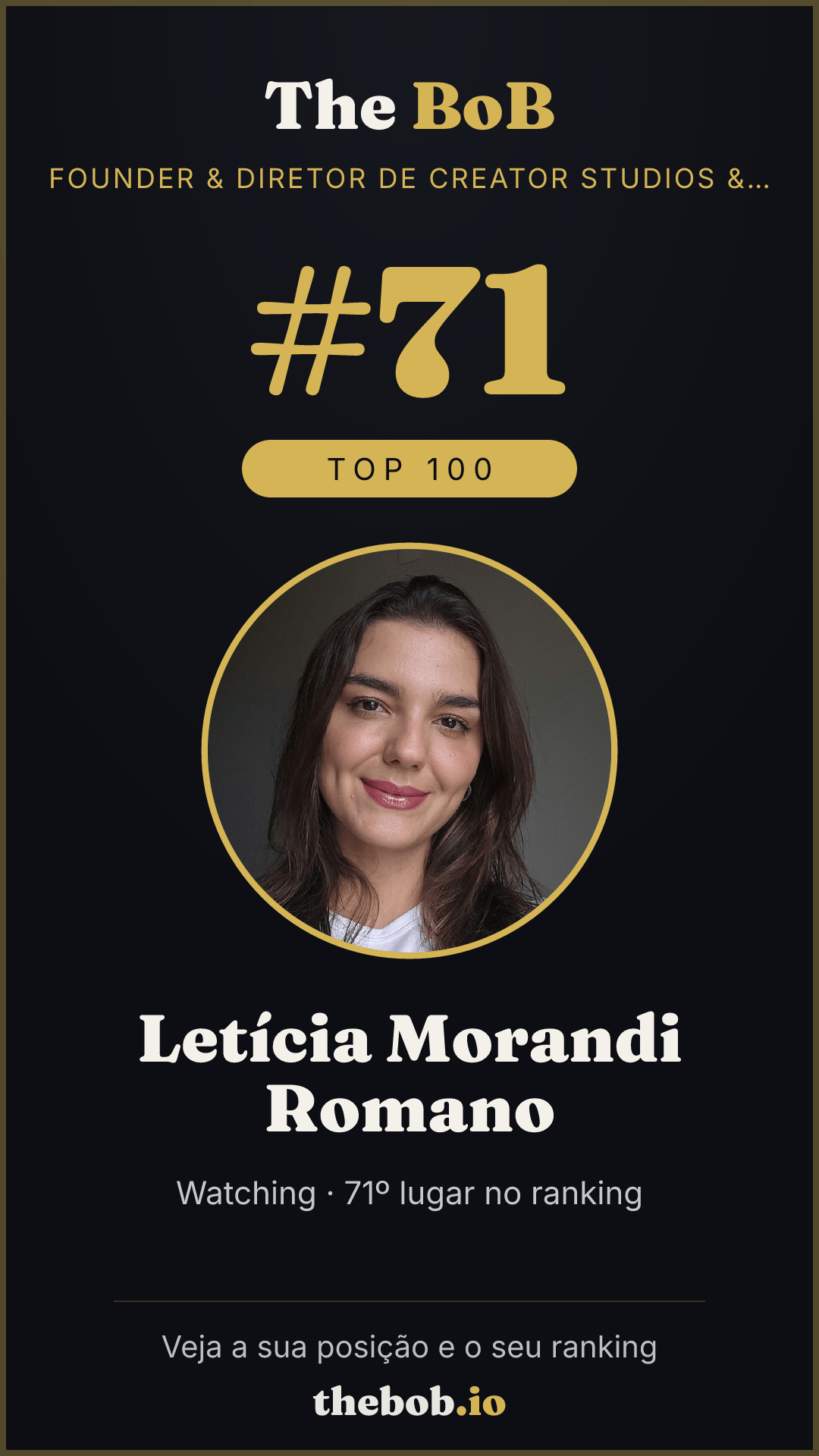 Selo The BoB · Letícia Morandi Romano