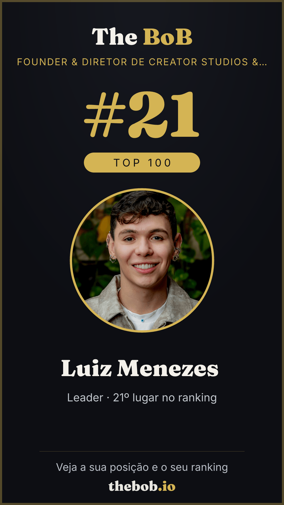Selo The BoB · Luiz Menezes ️‍