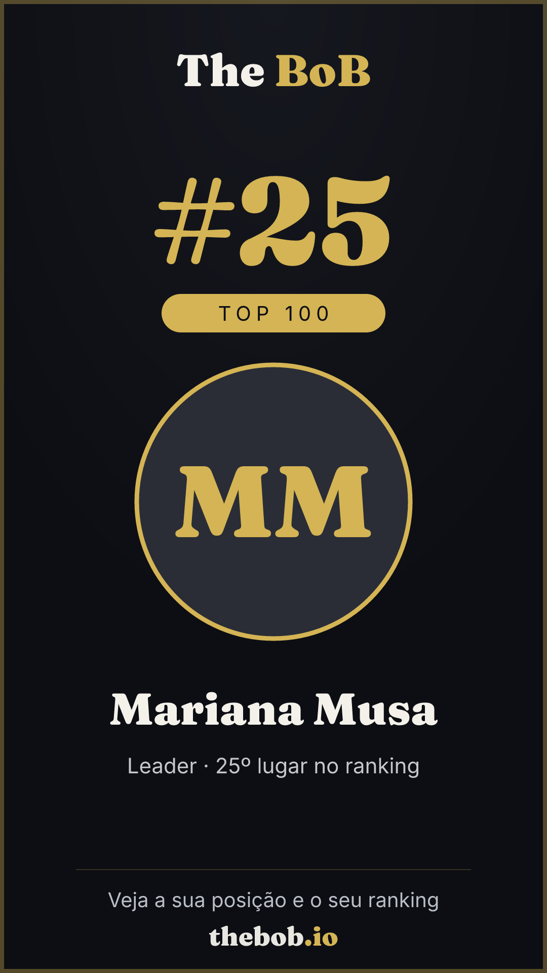 Selo The BoB · Mariana Musa
