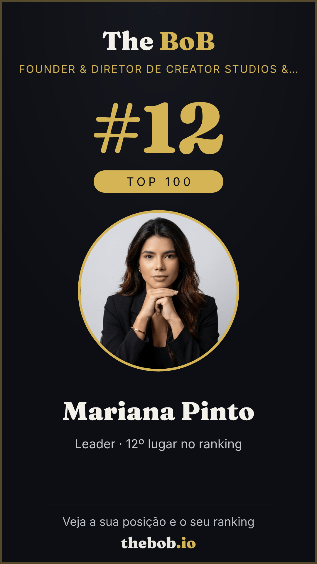 Selo The BoB · Mariana Pinto