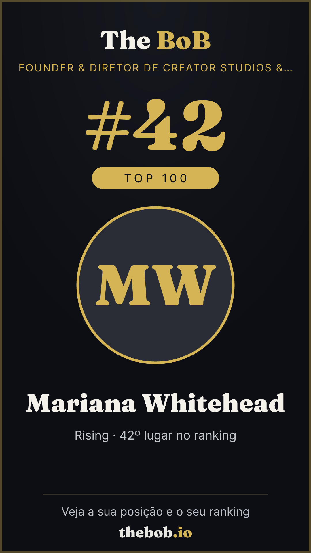 Selo The BoB · Mariana Whitehead