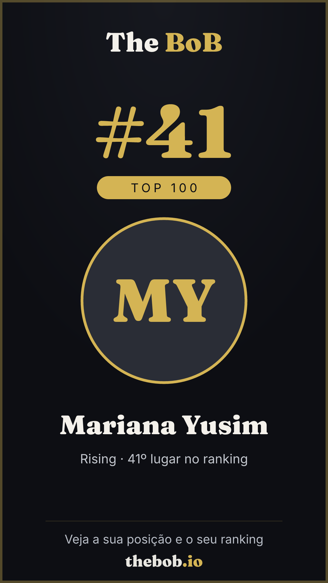 Selo The BoB · Mariana Yusim