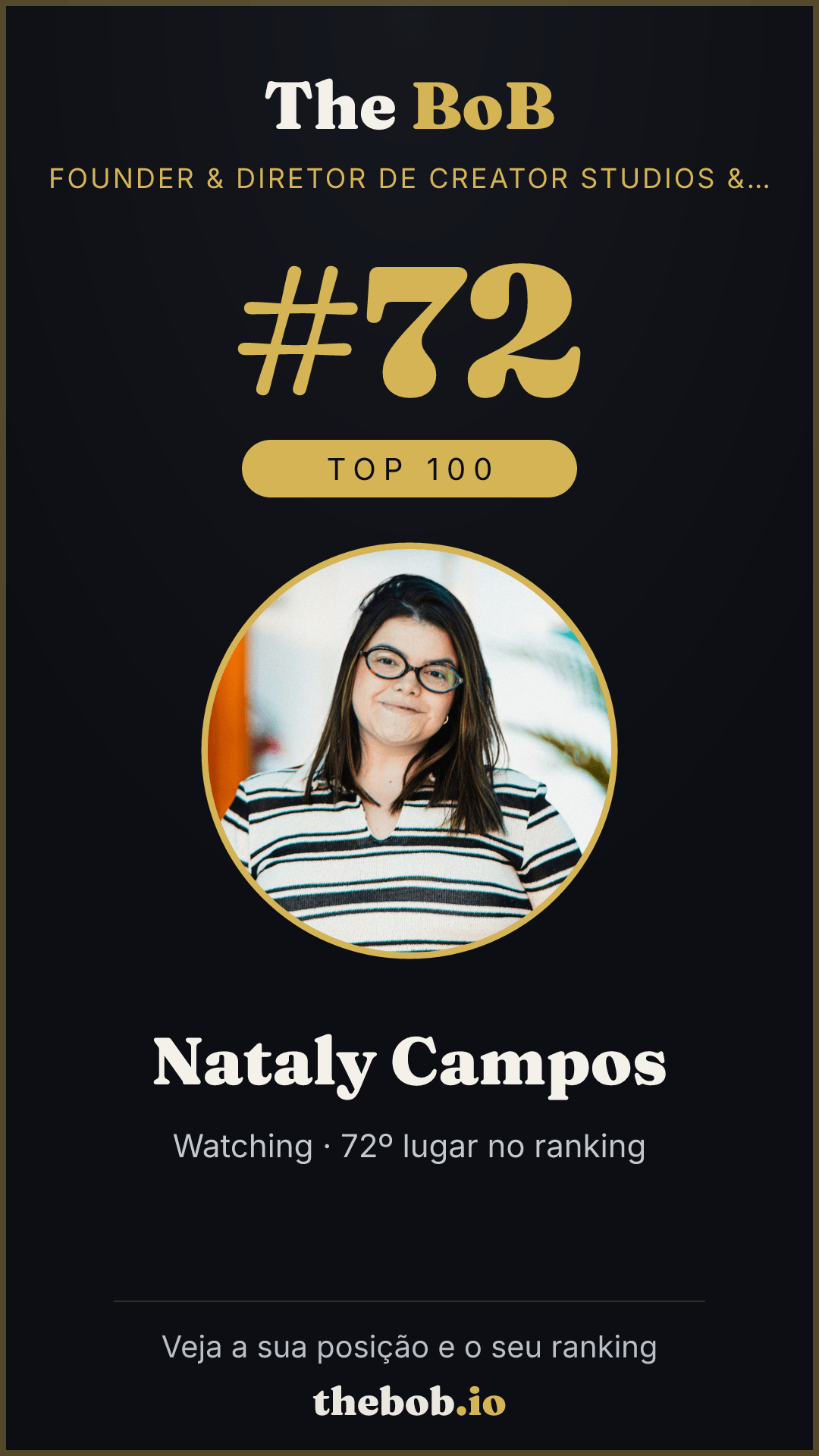 Selo The BoB · Nataly Campos