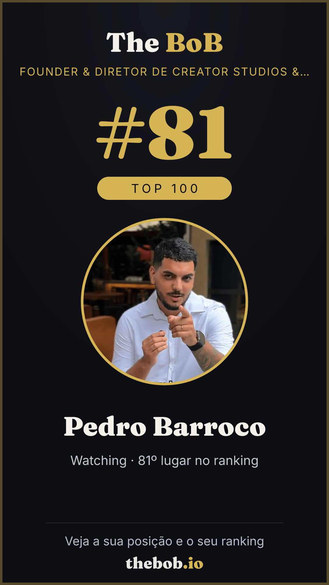Selo The BoB · Pedro Barroco
