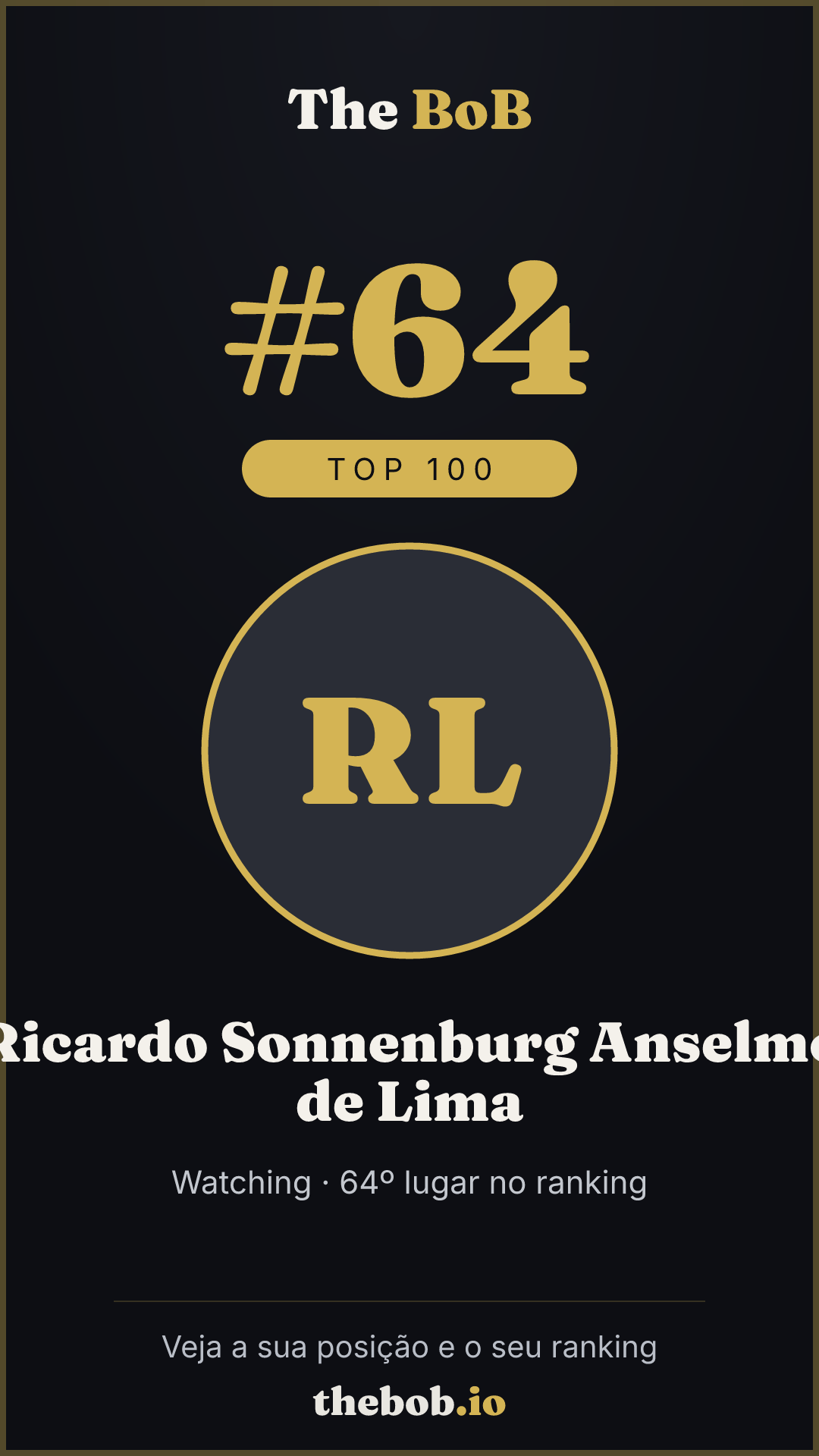 Selo The BoB · Ricardo Sonnenburg Anselmo de Lima