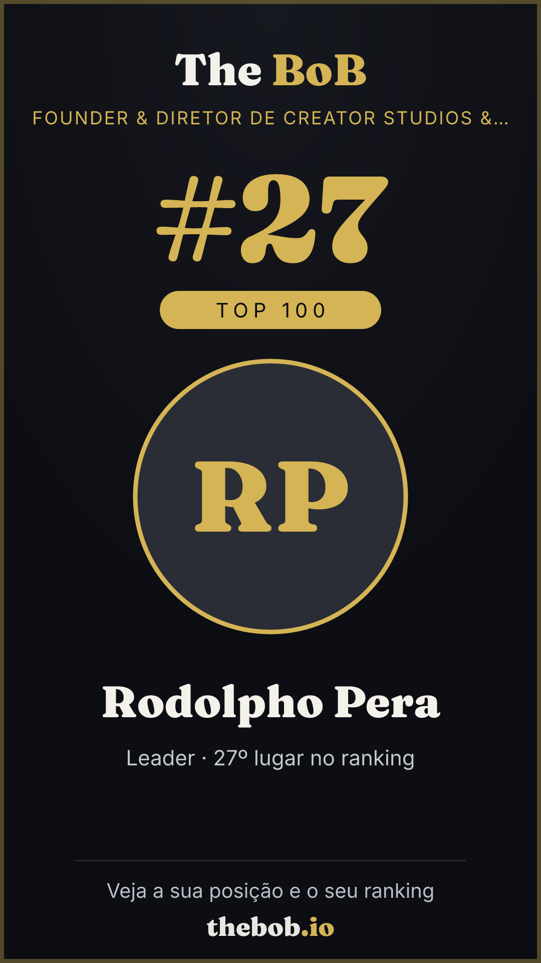 Selo The BoB · Rodolpho Pera