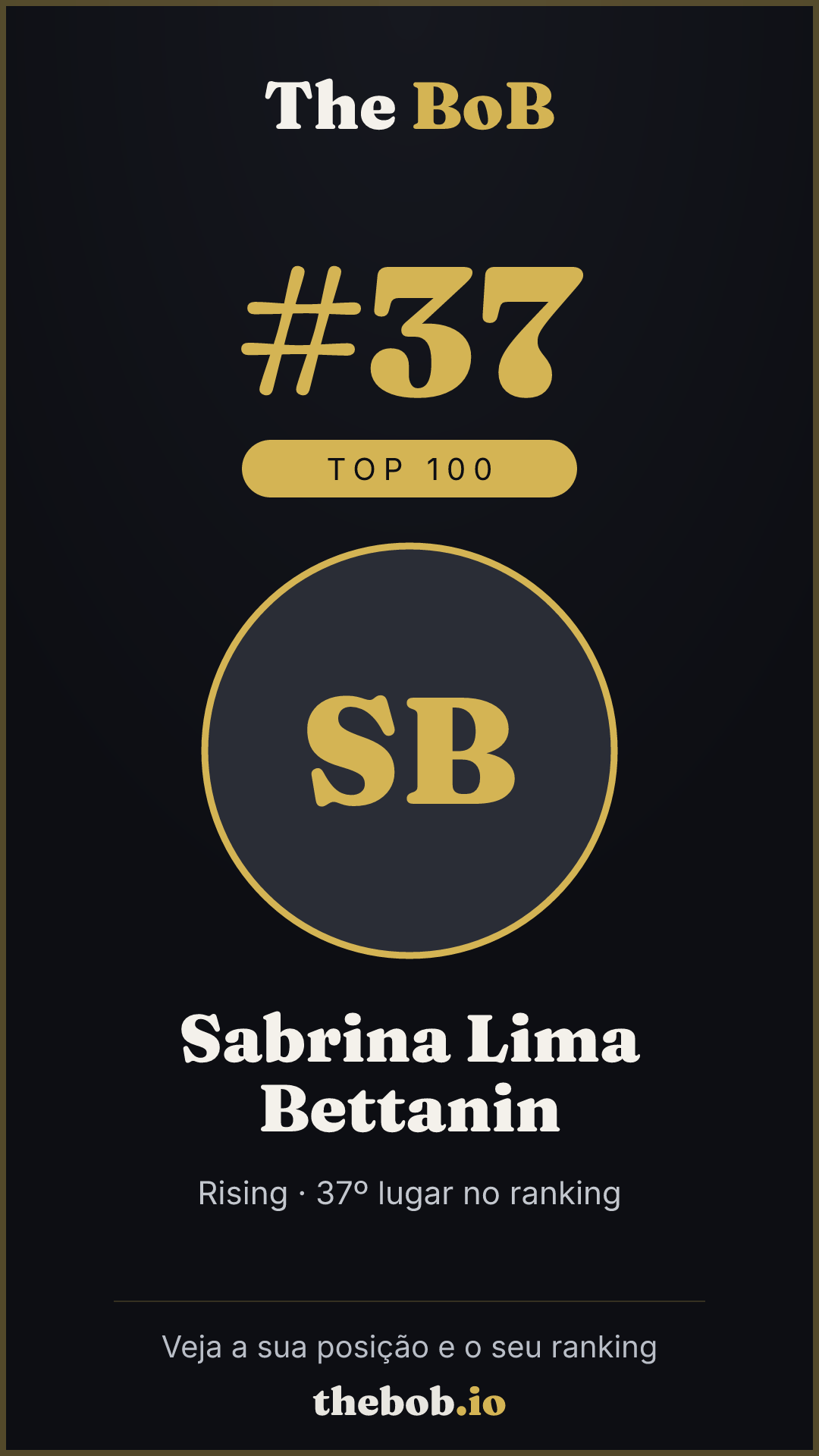 Selo The BoB · Sabrina Lima Bettanin