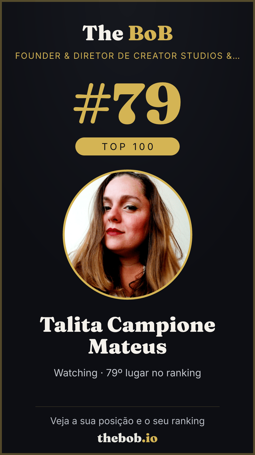 Selo The BoB · Talita Campione Mateus
