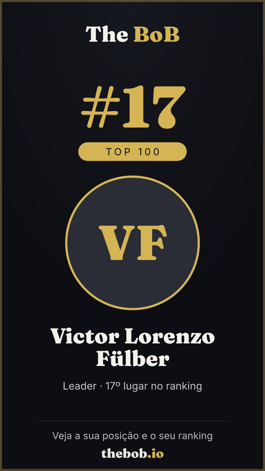 Selo The BoB · Victor Lorenzo Fülber
