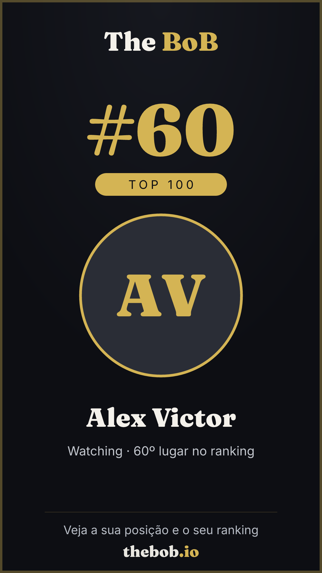 Selo The BoB · Alex Victor