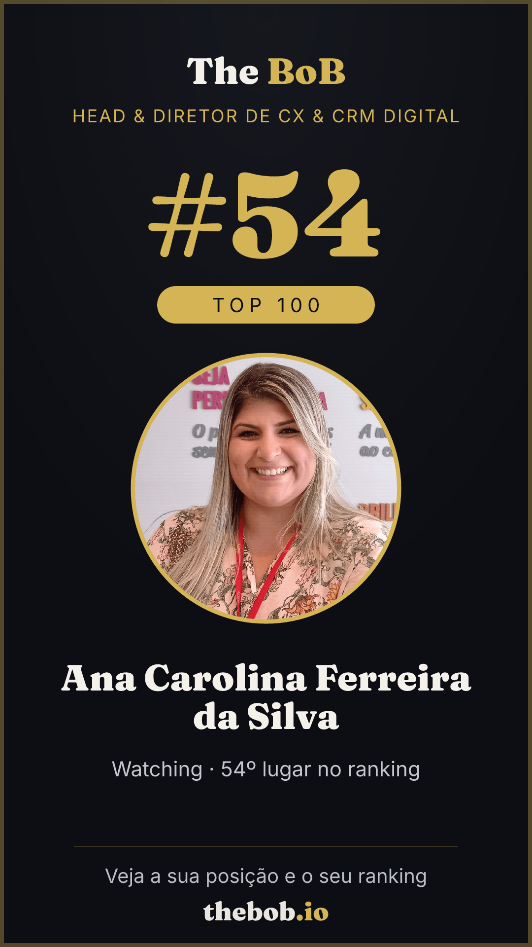 Selo The BoB · Ana Carolina Ferreira da Silva